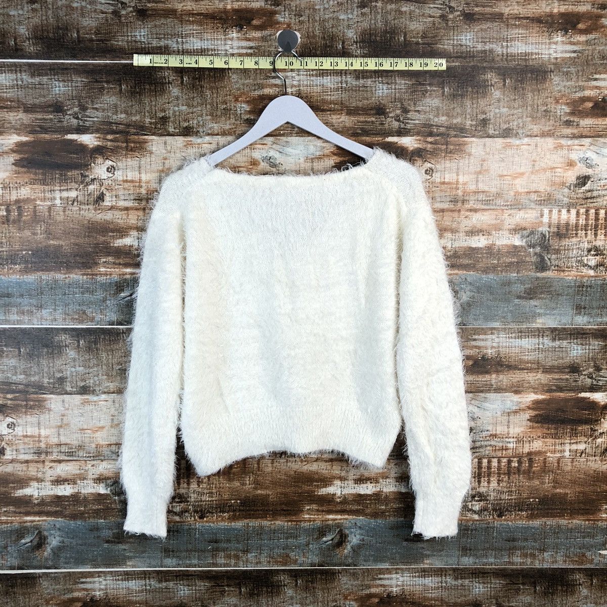 Homespun Knitwear DL Nice Claup White shaggy mohair Knitwear #C238 Size M / US 6-8 / IT 42-44 - 12 Thumbnail