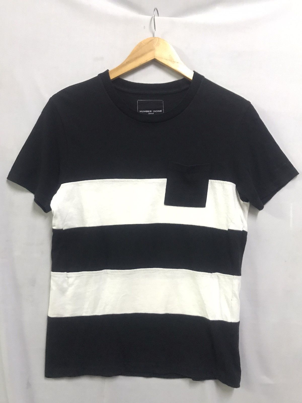 Number (N)ine Number Nine - Stripe Boarder Cotton tShirt Size US S / EU 44-46 / 1 - 1 Thumbnail