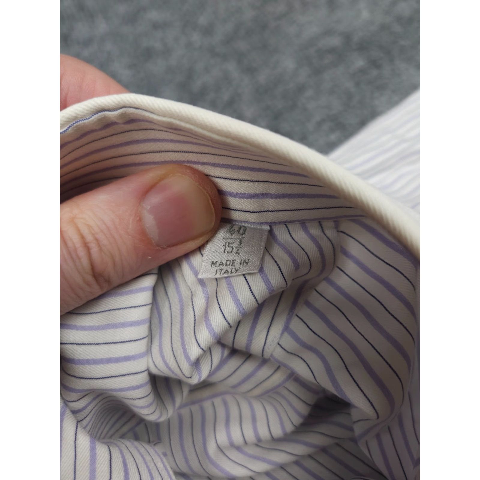 Vintage MAROL Bologna Dress Shirt Men 40 White Striped Button Up 15 3/4 Italy Cotton Regular Shirt Mens Size 40R - 7 Thumbnail