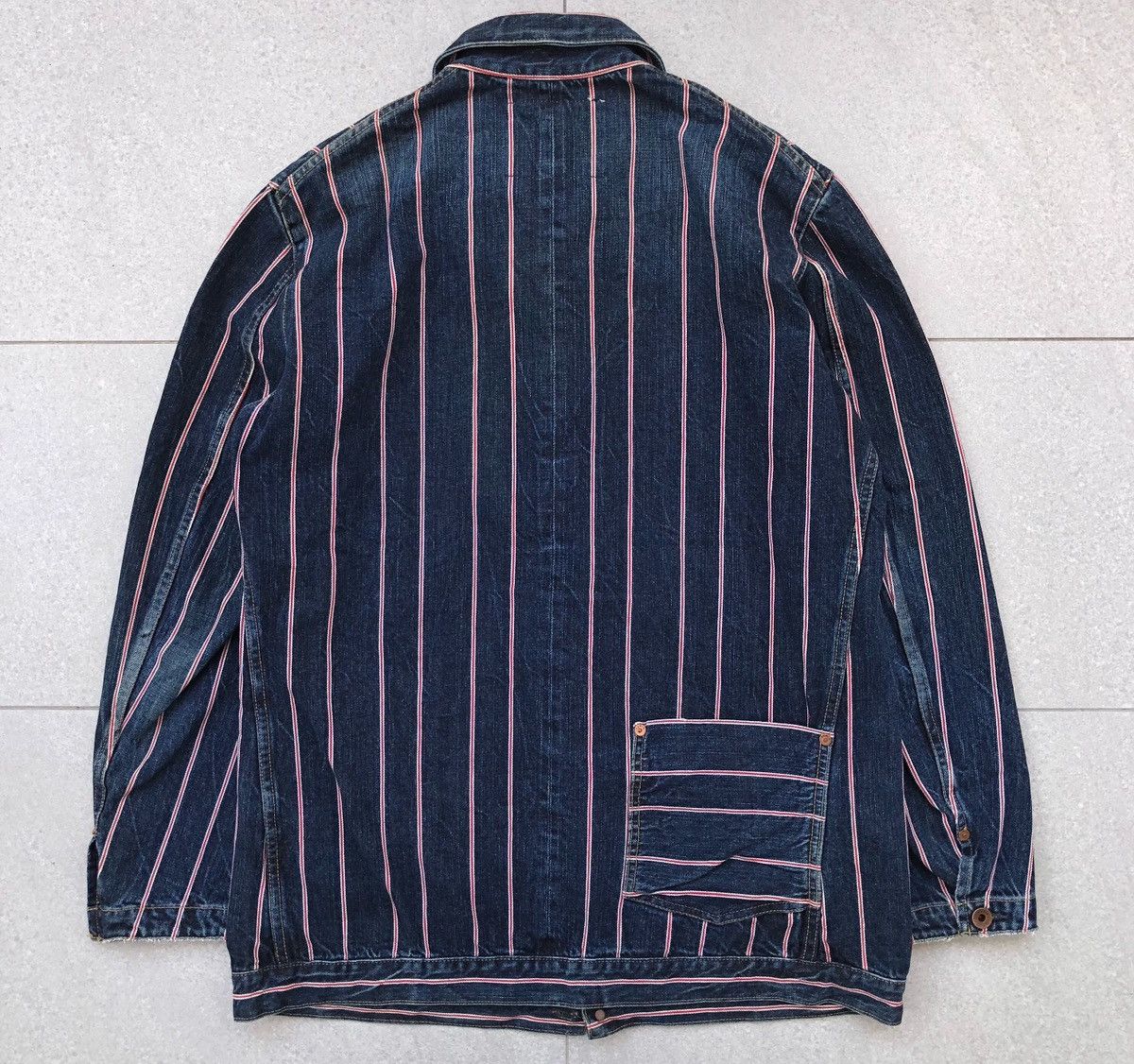 Edwin VTG EDWIN 13oz Grand Blue Selvage Denim Jacket Striped Jeans Size US L / EU 52-54 / 3 - 4 Thumbnail