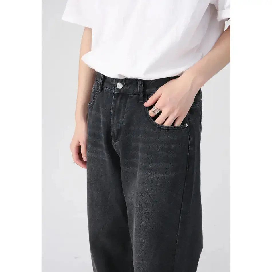 Japanese Brand Retro straight black wide leg jeans Size US 32 / EU 48 - 3 Thumbnail