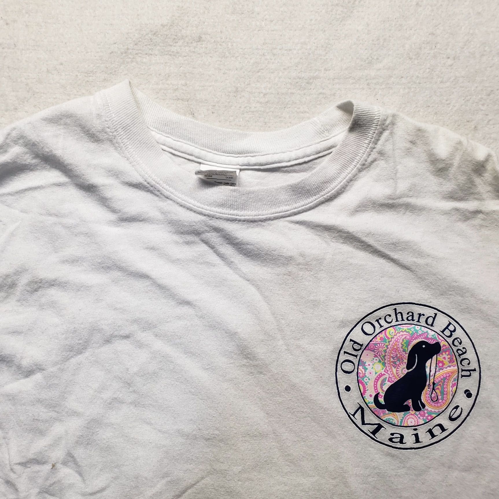 Vintage Sunsations Shirt Women's White T-Shirt - Adult Medium - Maine Travel Elephant Graphic, Tie Dye, Crew Neck, Cotton Blend, Casual Short Sleeve Size M / US 6-8 / IT 42-44 - 3 Thumbnail