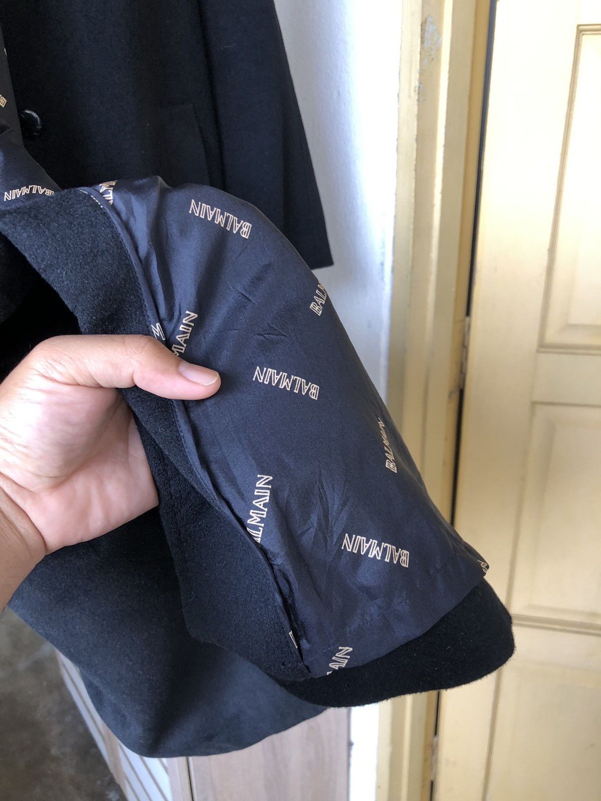 Balmain Authentic🔥 Balmain Cashmere Wool Long Coat Black Size L / US 10 / IT 46 - 8 Thumbnail