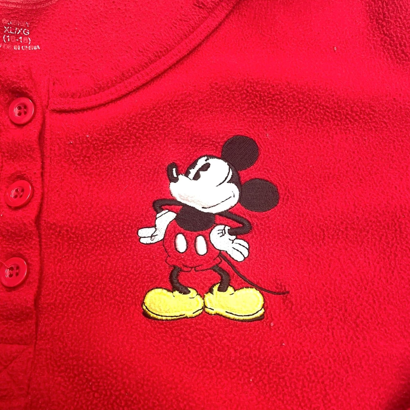 Disney Disney Mickey Mouse Sleepwear Shirt Womens XL Red Henley Long Sleeve Pajama Top Size XL / US 12-14 / IT 48-50 - 4 Thumbnail