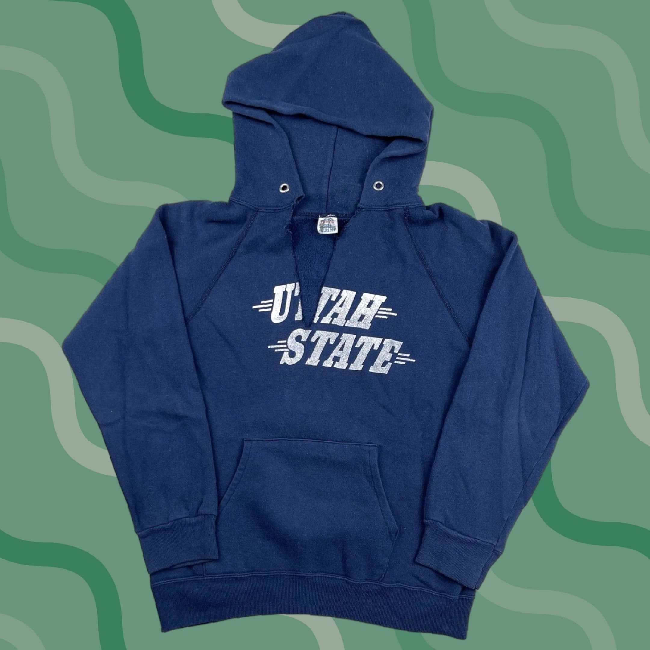 Champion VINTAGE Champion Hoodie Utah State University M Blue 80s Collegiate Pullover Mens Size US M / EU 48-50 / 2 - 1 Thumbnail
