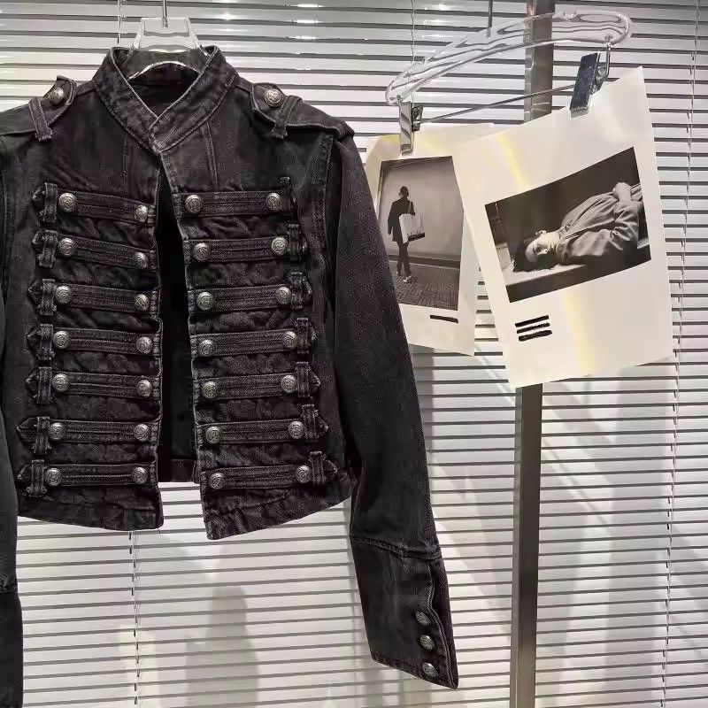 Japanese Brand Vintage Military-Inspired Denim Jacket – Bold, Structured Size US S / EU 44-46 / 1 - 2 Thumbnail