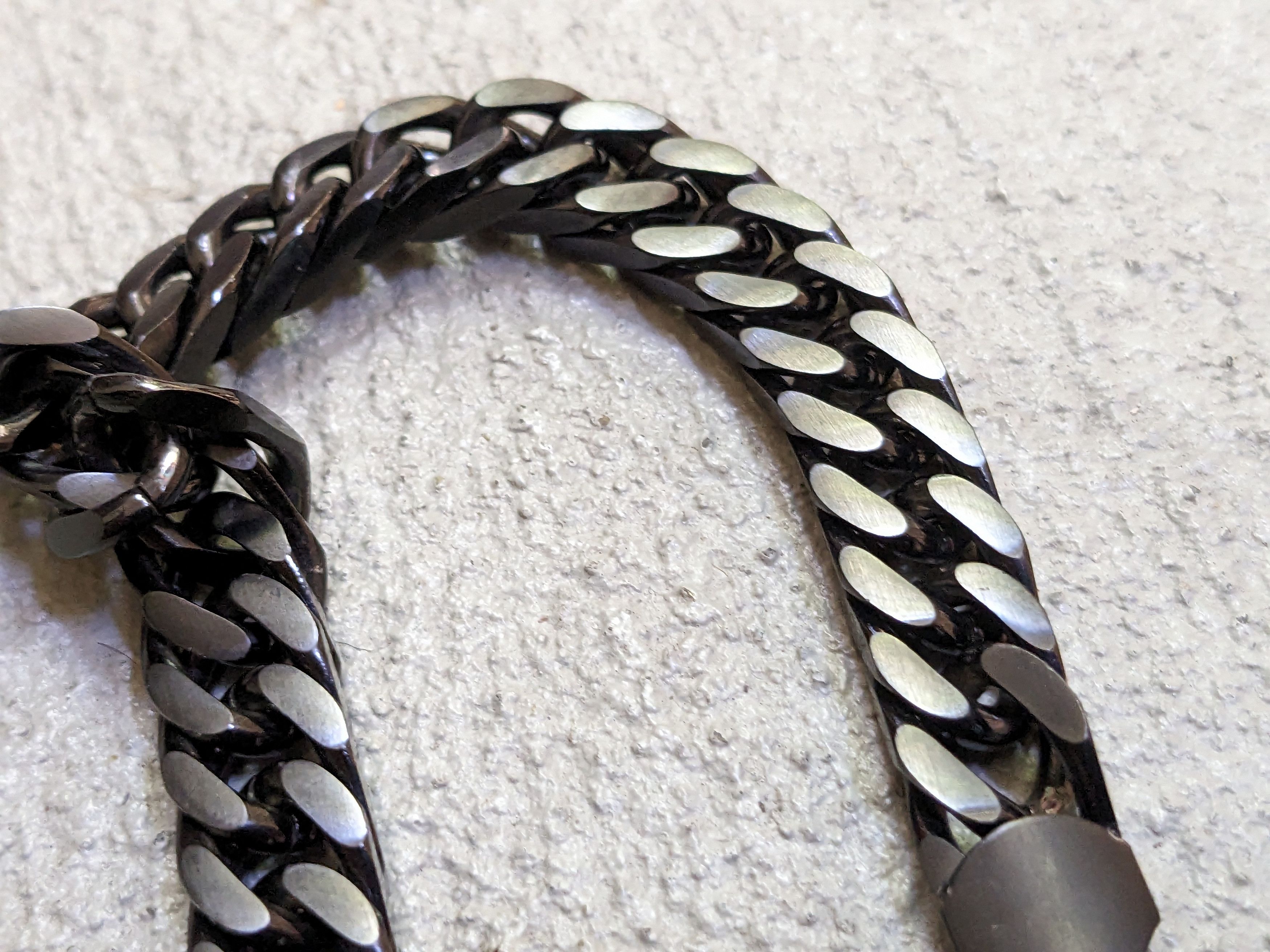 Jewelry Stainless Steel Bracelet Black Cuban Curb 8.75" Biker Punk Size ONE SIZE - 7 Thumbnail