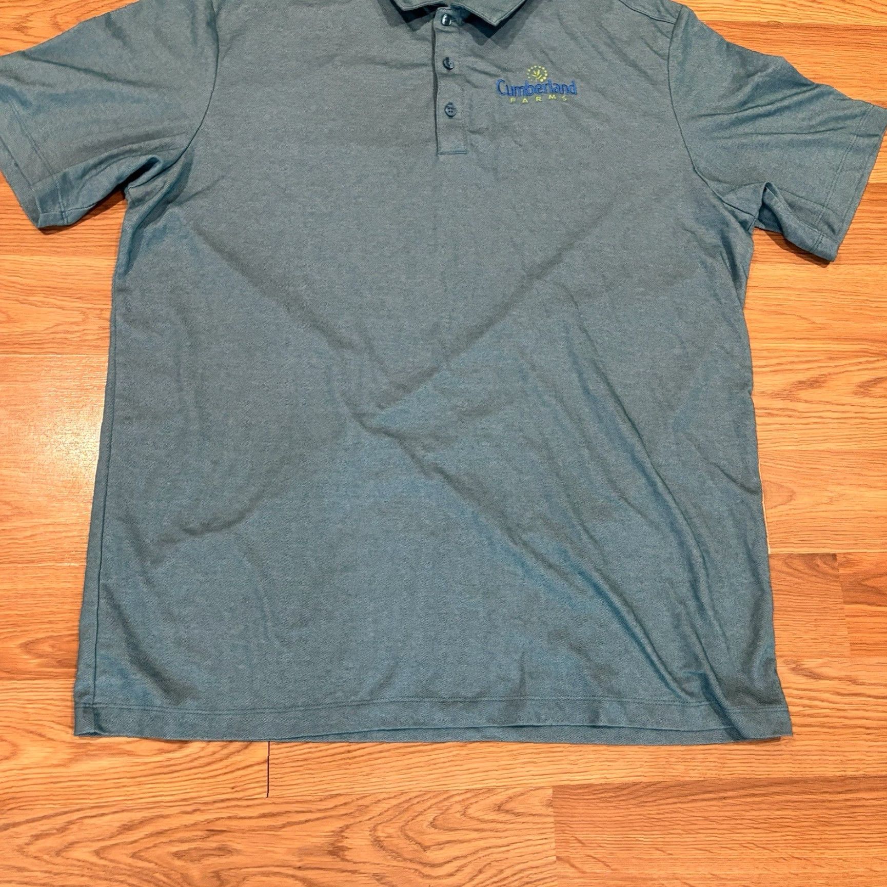 Port Authority Cumberland Farms Employee Blue Polo Shirt 2XL Port Authority Short Sleeve Button Collar Logo Breathable Casual Workwear Men Size US XXL / EU 58 / 5 - 3 Thumbnail