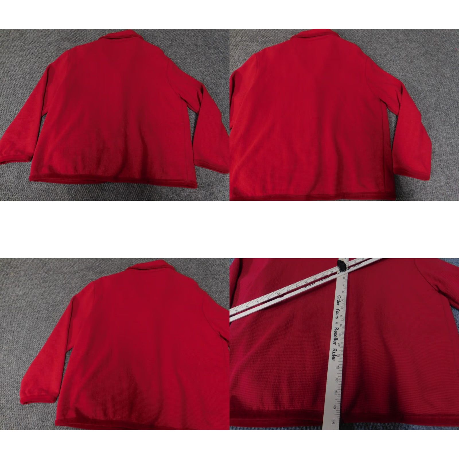Vintage Ariel Jacket Womens Medium Red Button Down Cotton Knit with Pockets Embroidered Collared Basic Jacket Size M / US 6-8 / IT 42-44 - 8 Thumbnail