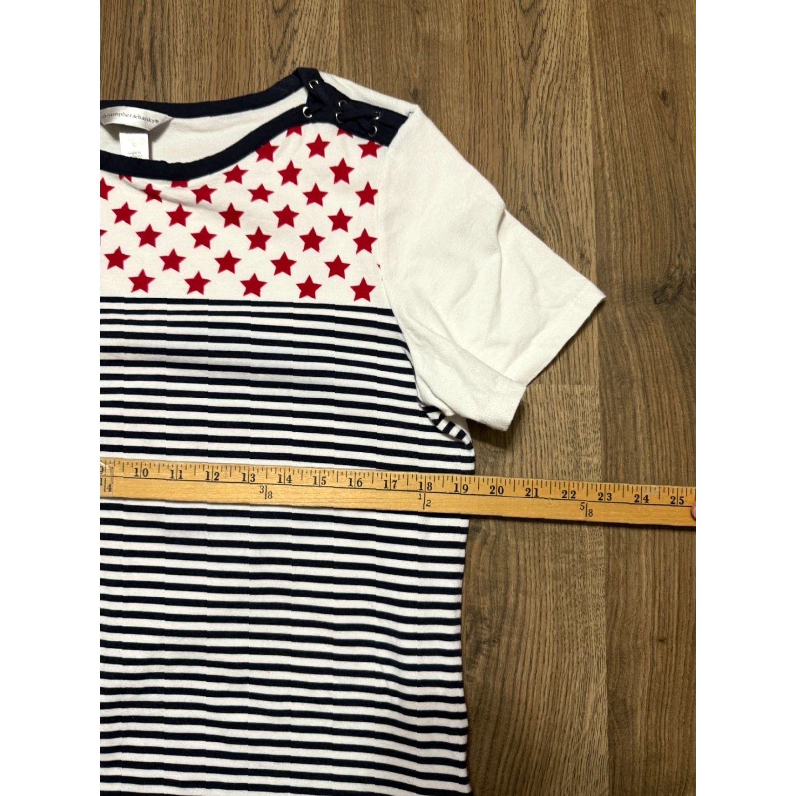 Vintage Christopher & Banks Shirt Womens Size Large Blue Red White Stripe Short Sleeve Shirt Casual Mens? Size L / US 10 / IT 46 - 6 Thumbnail