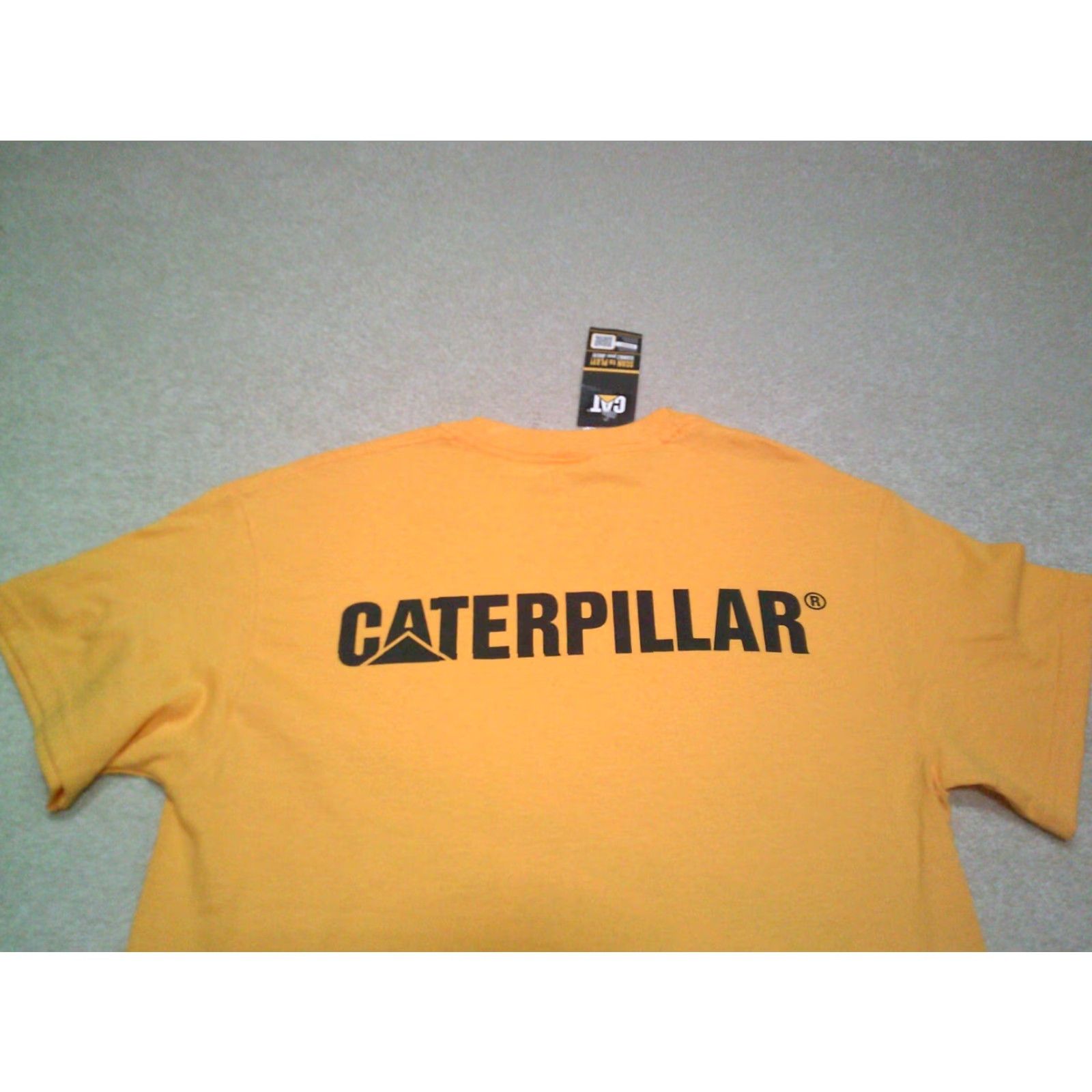 Vintage CAT Caterpillar T Shirt Mens Small Yellow Double Sided NWT Size US S / EU 44-46 / 1 - 4 Thumbnail