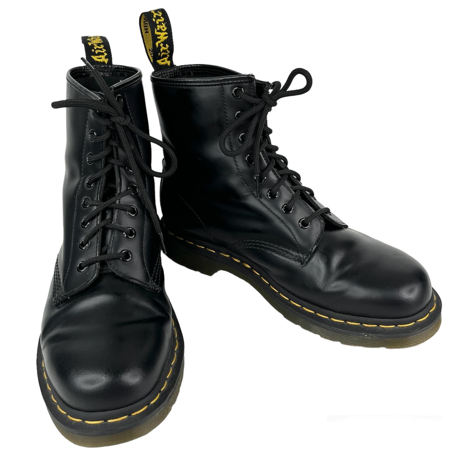 image of Dr Martens 1460 Smooth Leather Black Lace Up Boots Eu41 W9, Women's