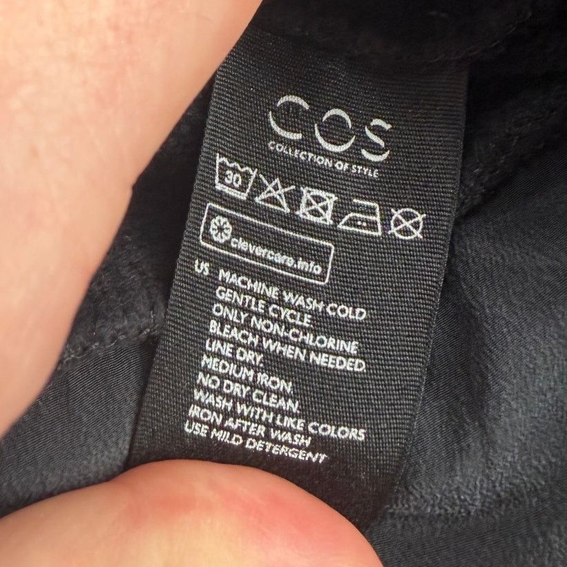 Cos COS Layered Soft Cotton Silk Black Mock Neck Sweatshirt Size S / US 4 / IT 40 - 4 Thumbnail