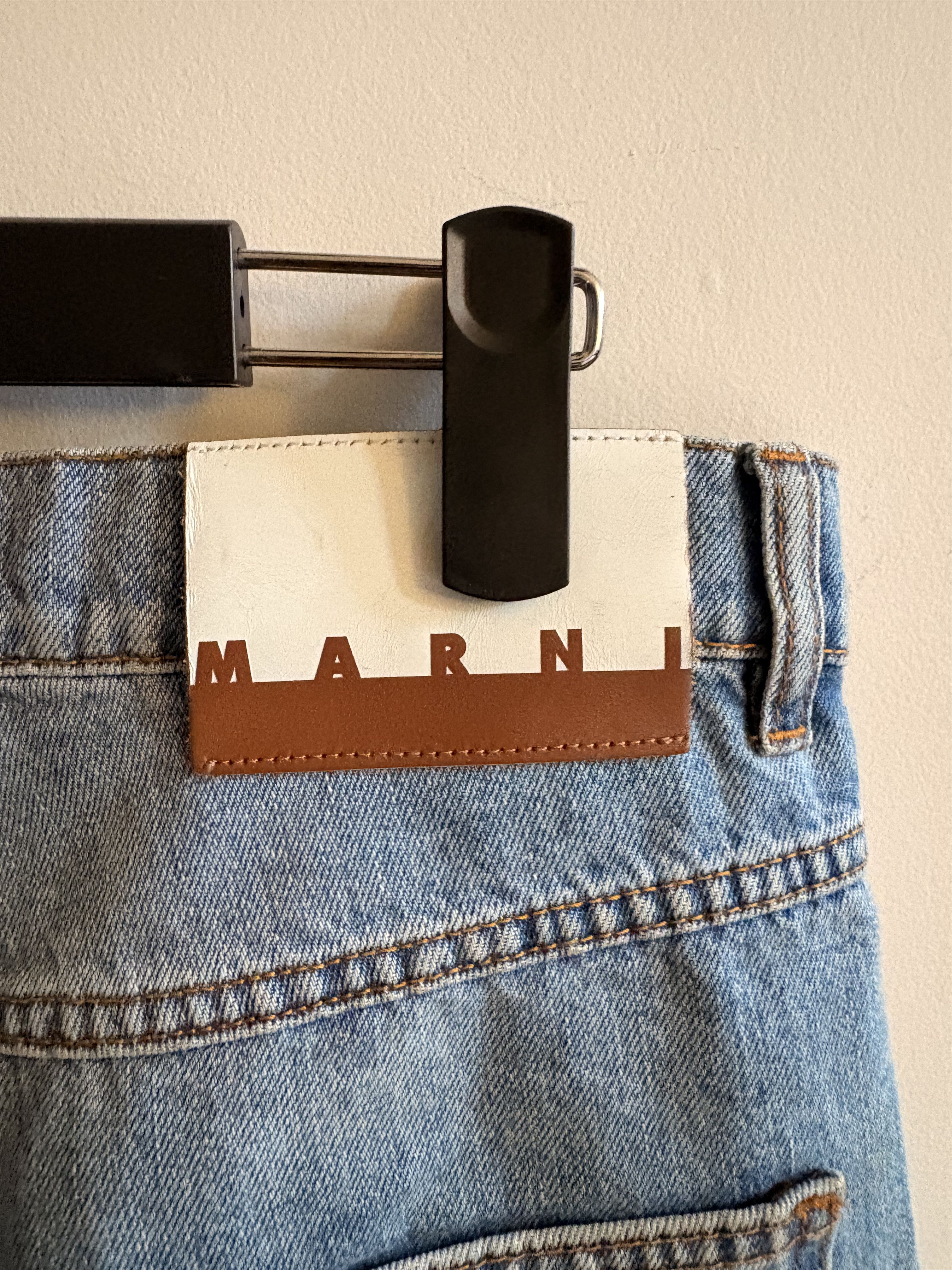 Marni Embroidered Striped Patch Denim Pants Size US 30 / EU 46 - 7 Thumbnail