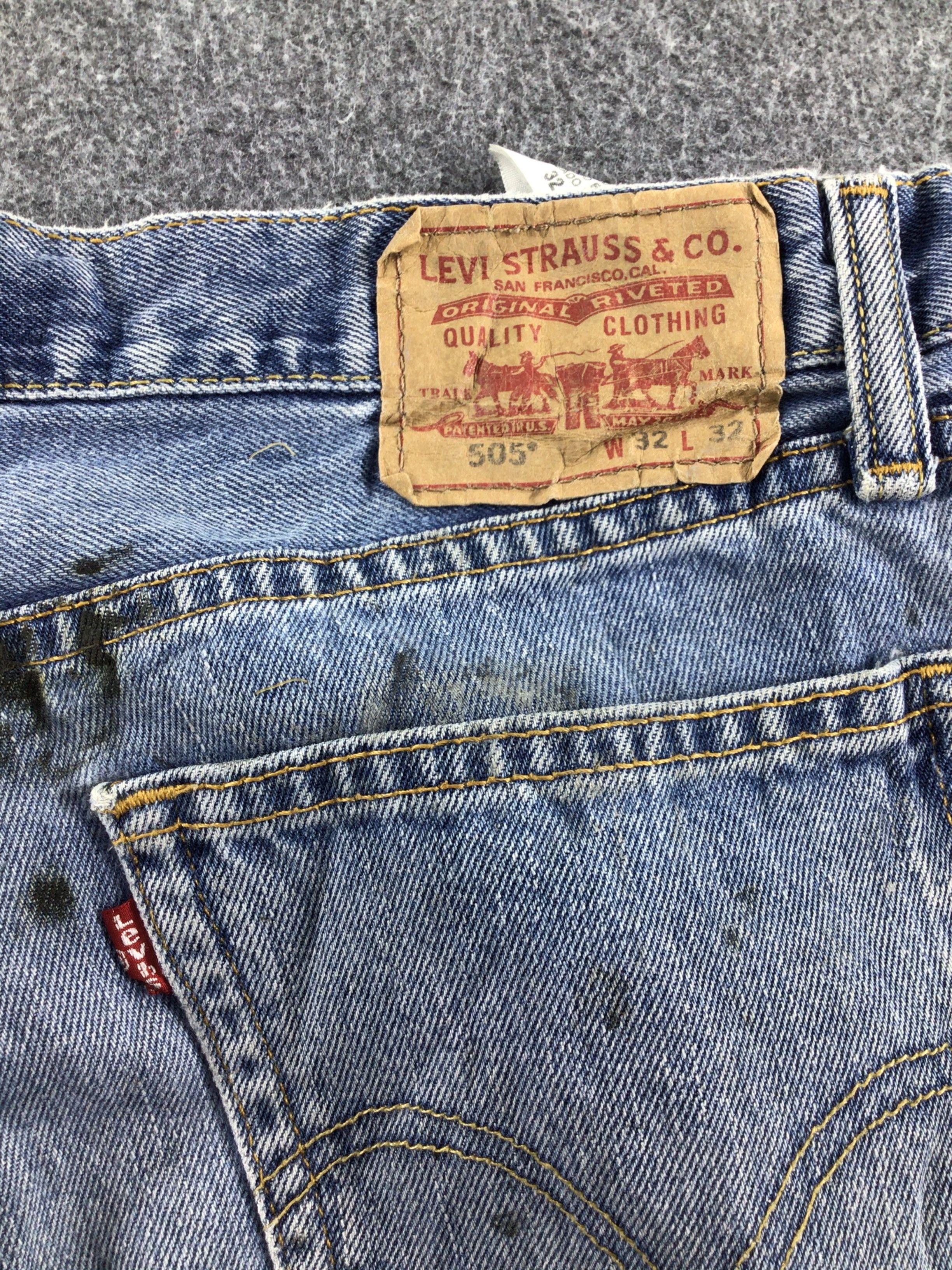 Levi's Vintage Levis 505 Jeans Dirty Blue Wash -J577 Size US 34 / EU 50 - 5 Thumbnail