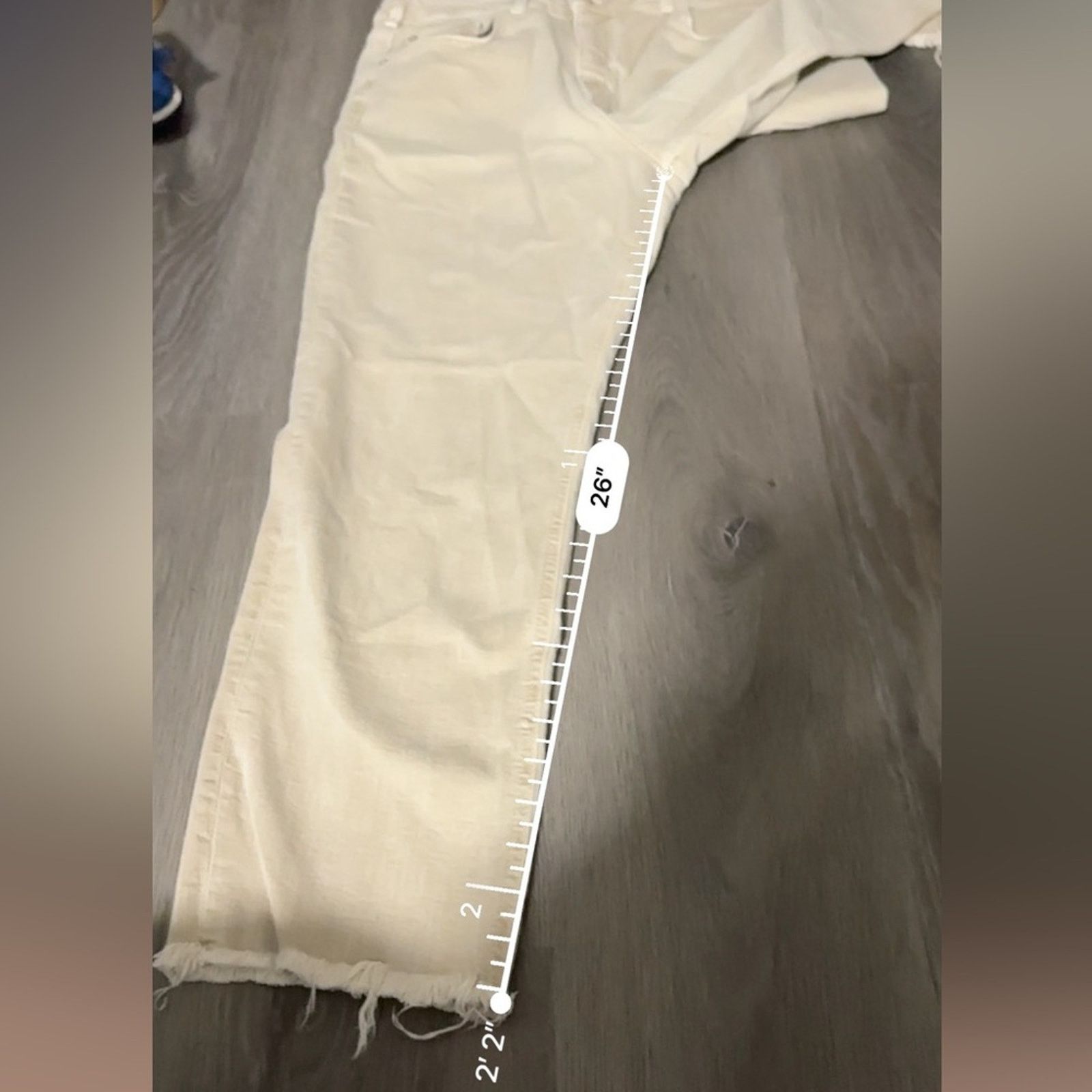 Anthropologie Anthropologie Pilcro Cream Vintage Straight Raw Hem Jeans Size 32" / US 10 / IT 46 - 12 Thumbnail