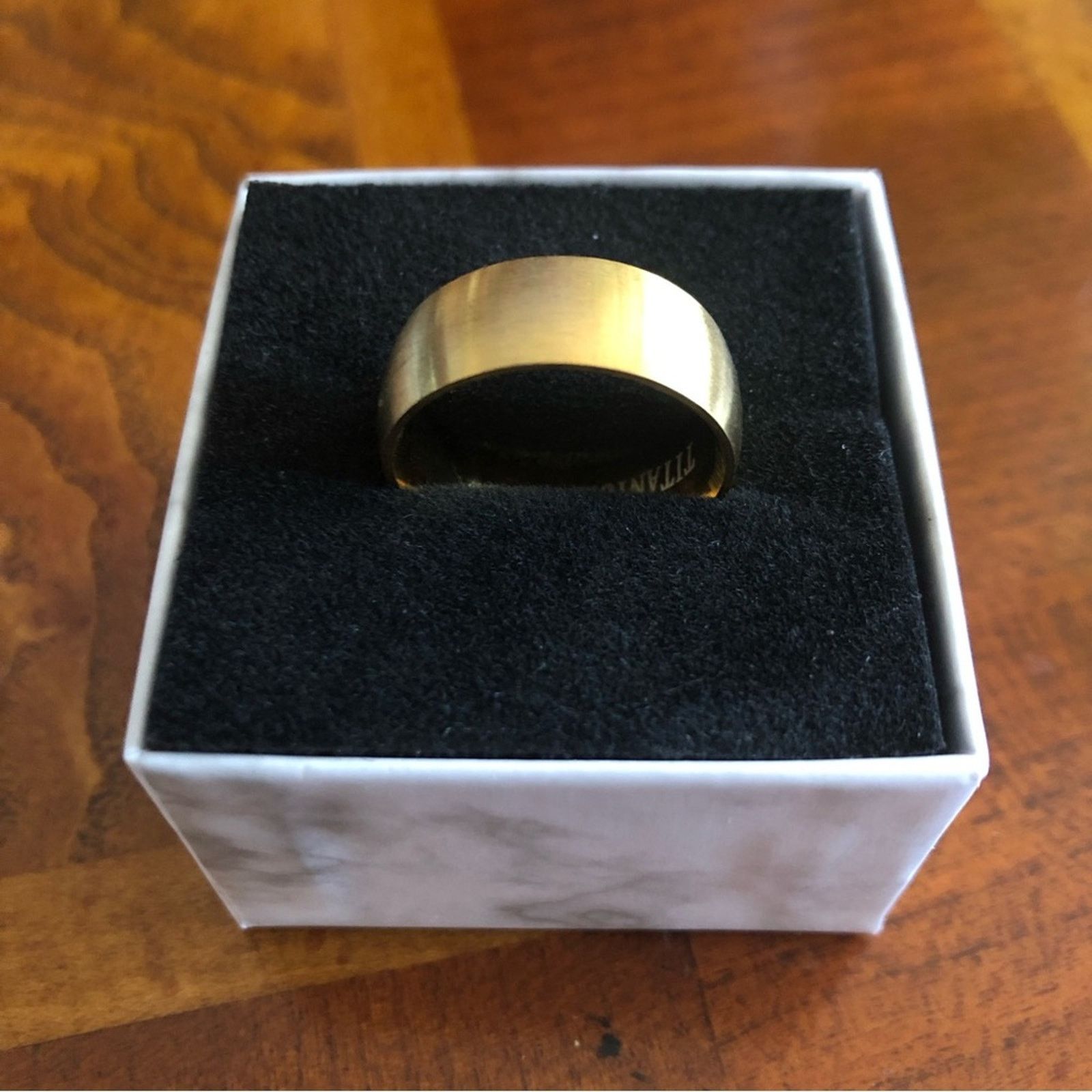 Jewelry Men’s matte frosted titanium steel gold band NWT 11 Size ONE SIZE - 3 Thumbnail