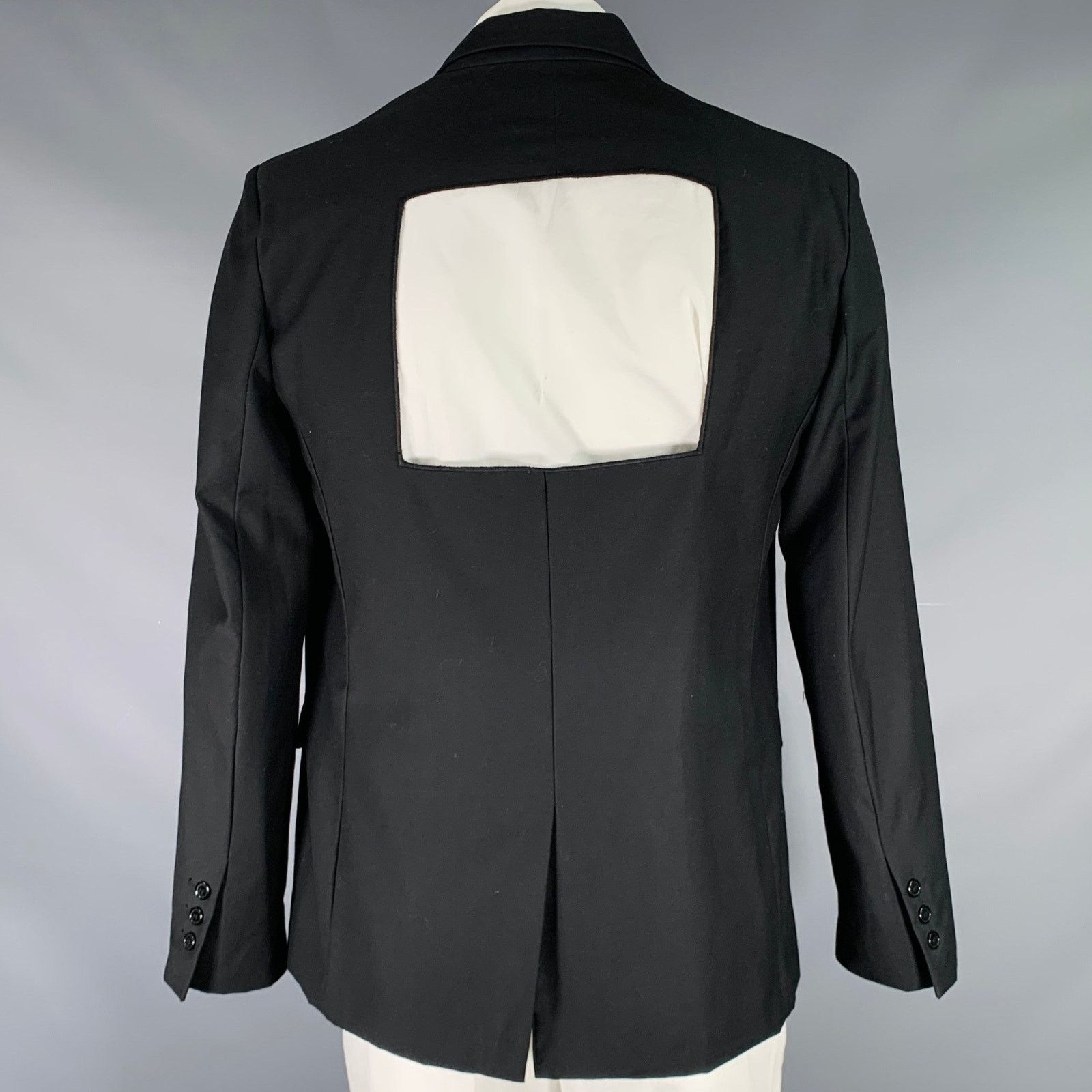 Heliot Emil Size XL Black Polyester Blend Open Back Sport Coat Size 46R - 4 Thumbnail