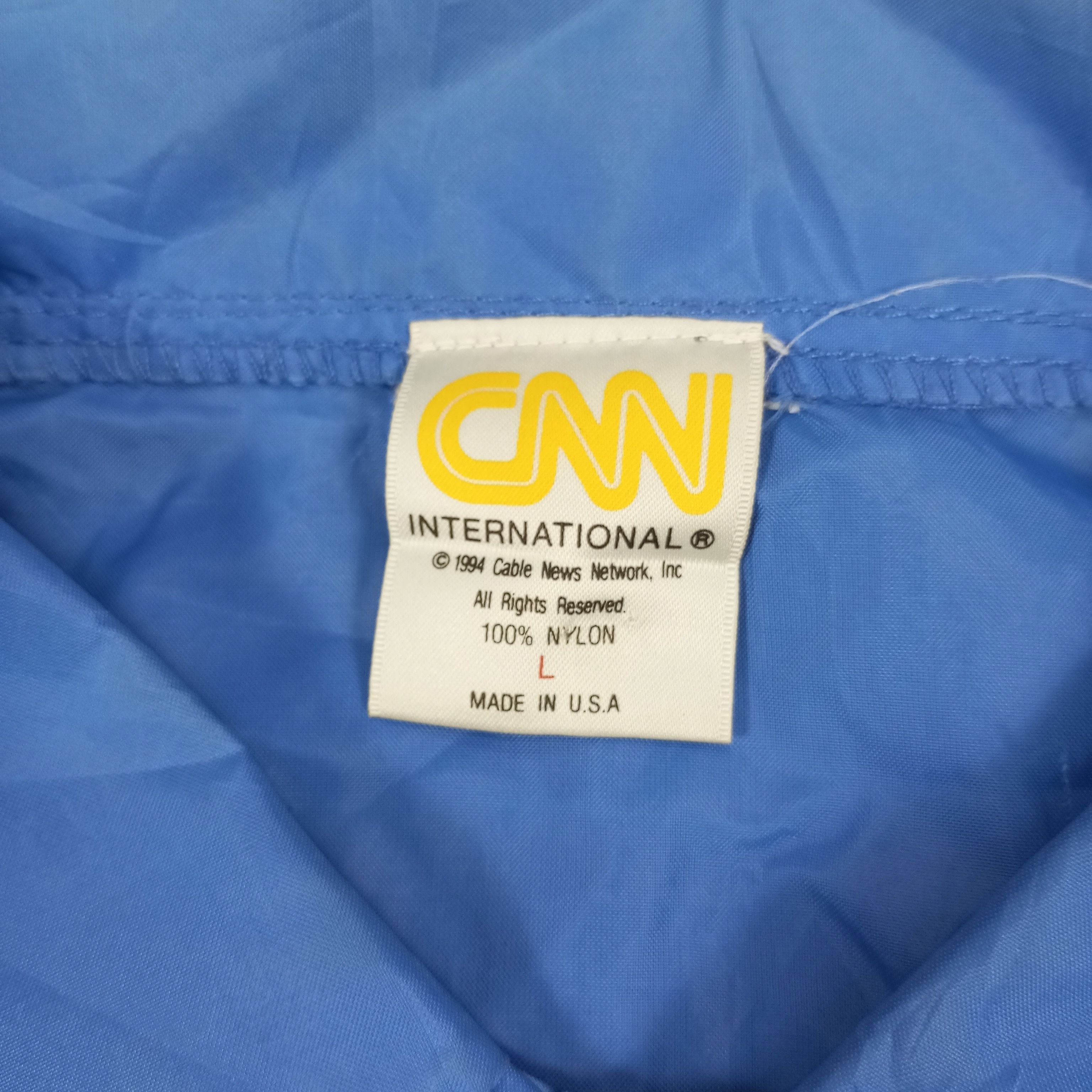 Vintage CNN International American Media News Windbreaker Jacket Size US L / EU 52-54 / 3 - 6 Thumbnail