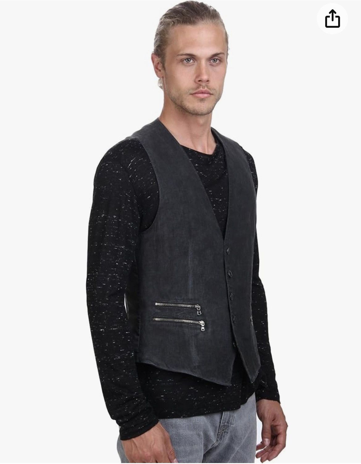 John Varvatos Cold Water Wash Zipper Vest. 38 Size US M / EU 48-50 / 2 - 11 Thumbnail