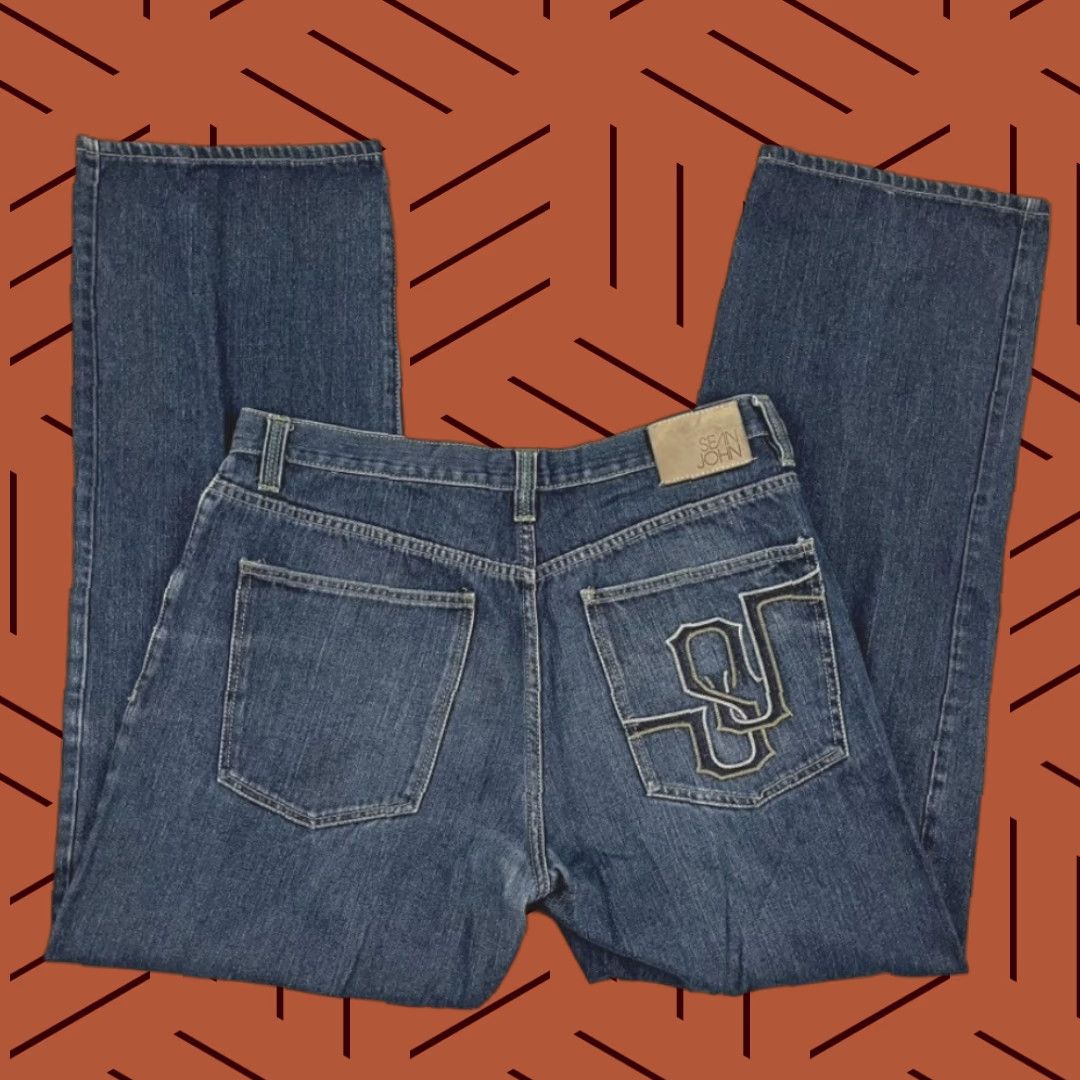 Sean John VINTAGE Sean John Jeans Mens 34 x 32 Wide Baggy Blue Denim Skater Grunge Hip Hop Y2K Mens Jeans 34x32 Blue Baggy Wide-Leg Den Size US 34 / EU 50 - 1 Thumbnail