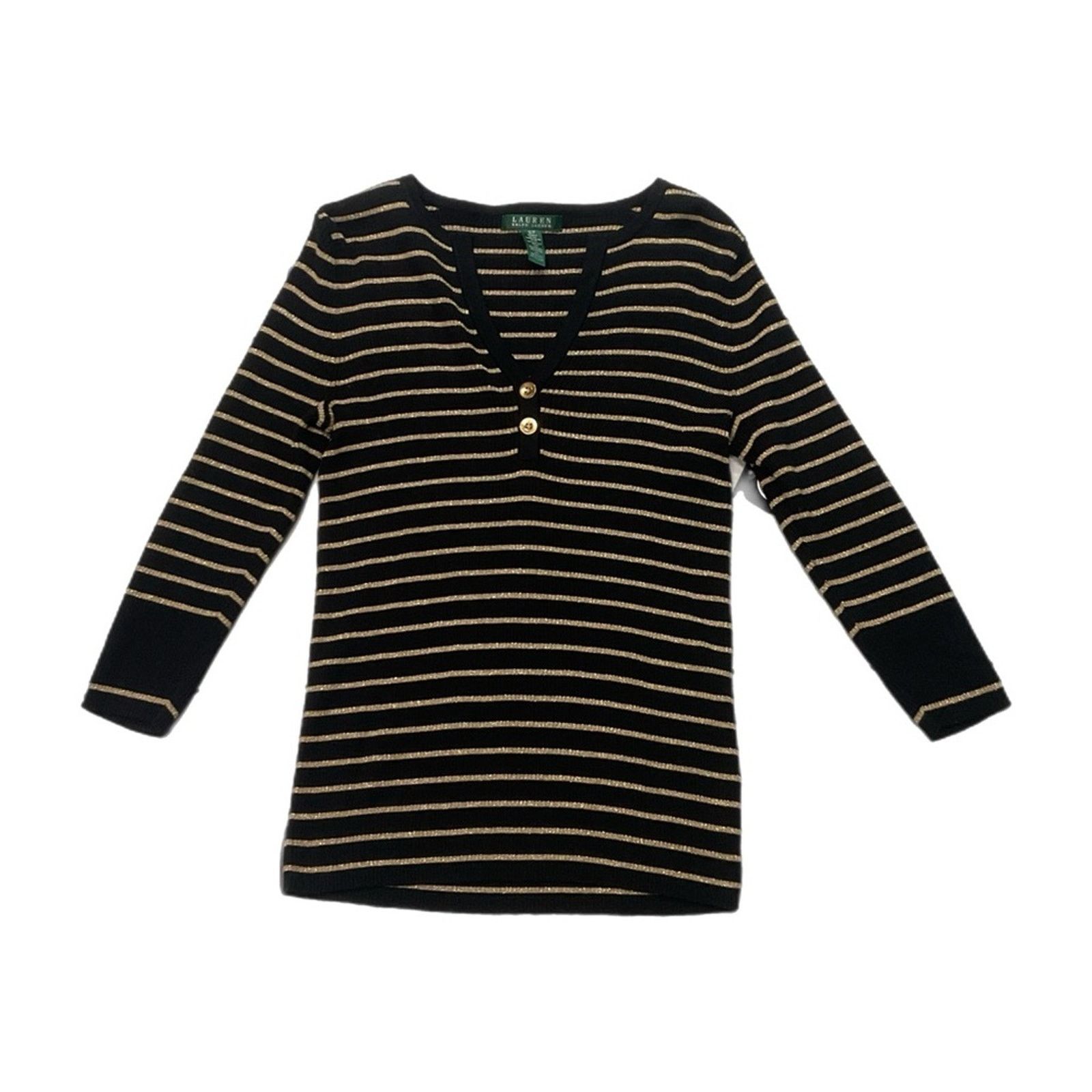 Ralph Lauren Ralph Lauren Women’s Gold & Black Sweater Size S / US 4 / IT 40 - 1 Thumbnail