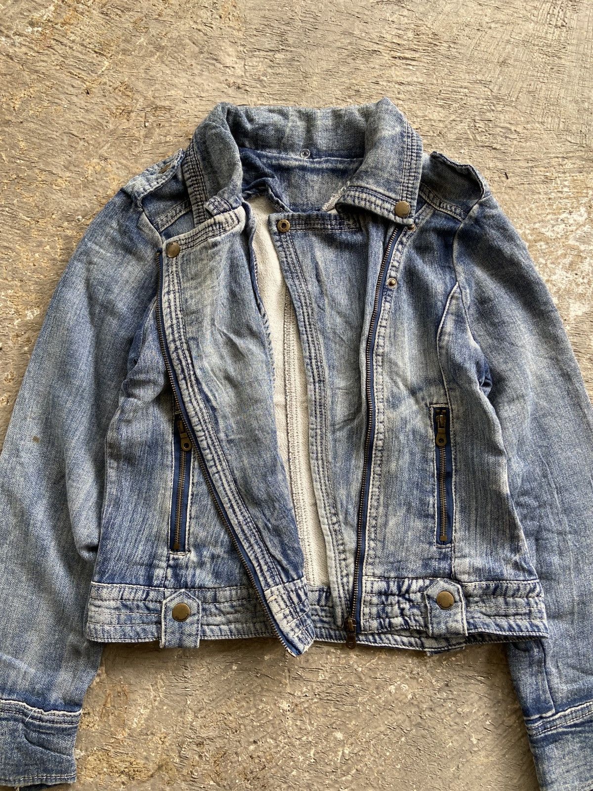 If Six Was Nine 2000s HCMII - Vkei Style Mud Wash Riders Jacket Size M / US 6-8 / IT 42-44 - 8 Thumbnail