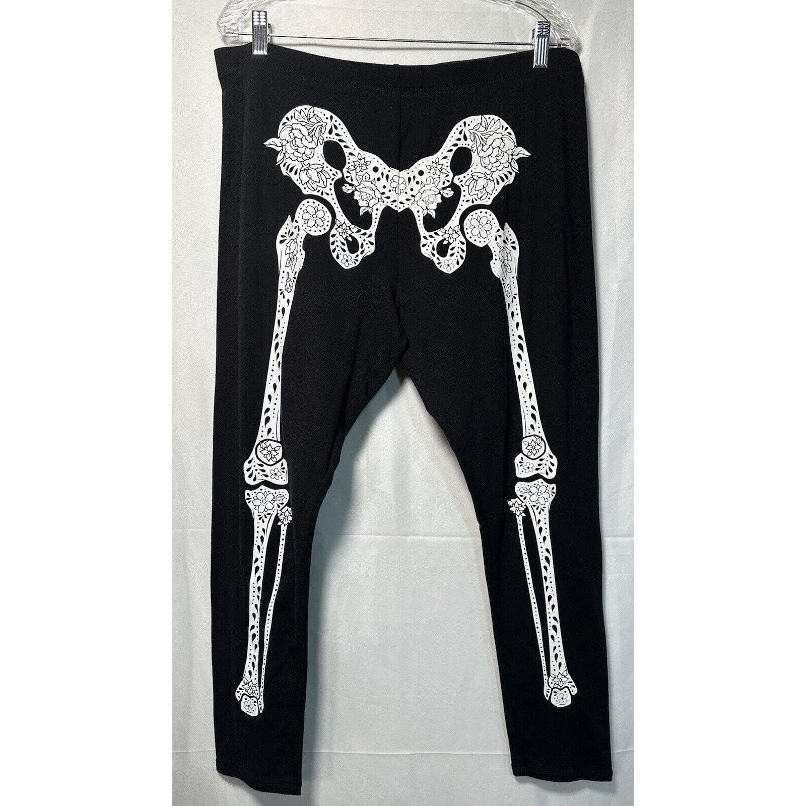 City Streets City Street Skeleton Legging Floral Grunge Goth XL Halloween Size 38" / US 16 / IT 52 - 2 Thumbnail