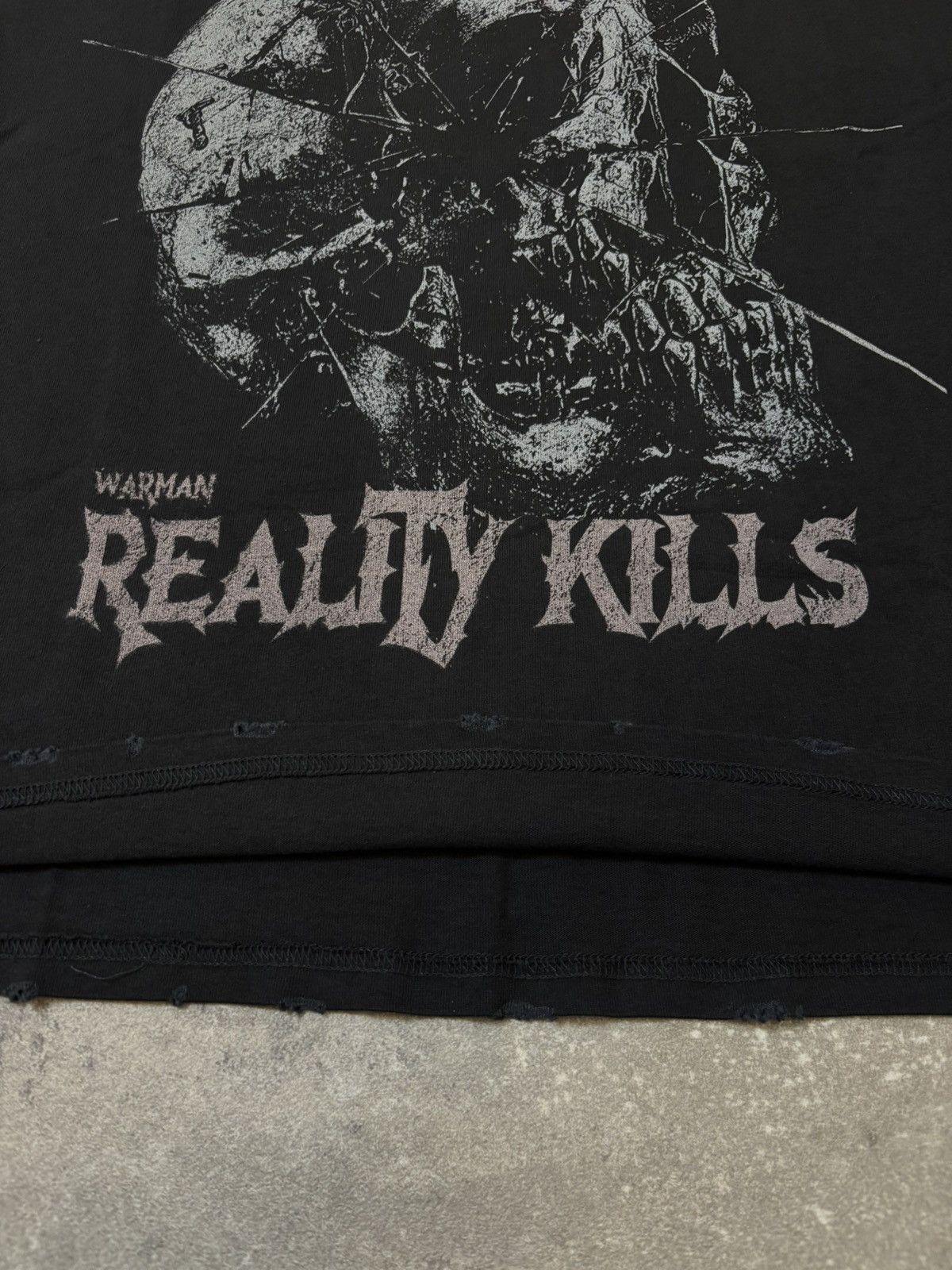 Vintage Warman Broken Skull Graphic T-Shirt, Washed Black Size US M / EU 48-50 / 2 - 5 Thumbnail