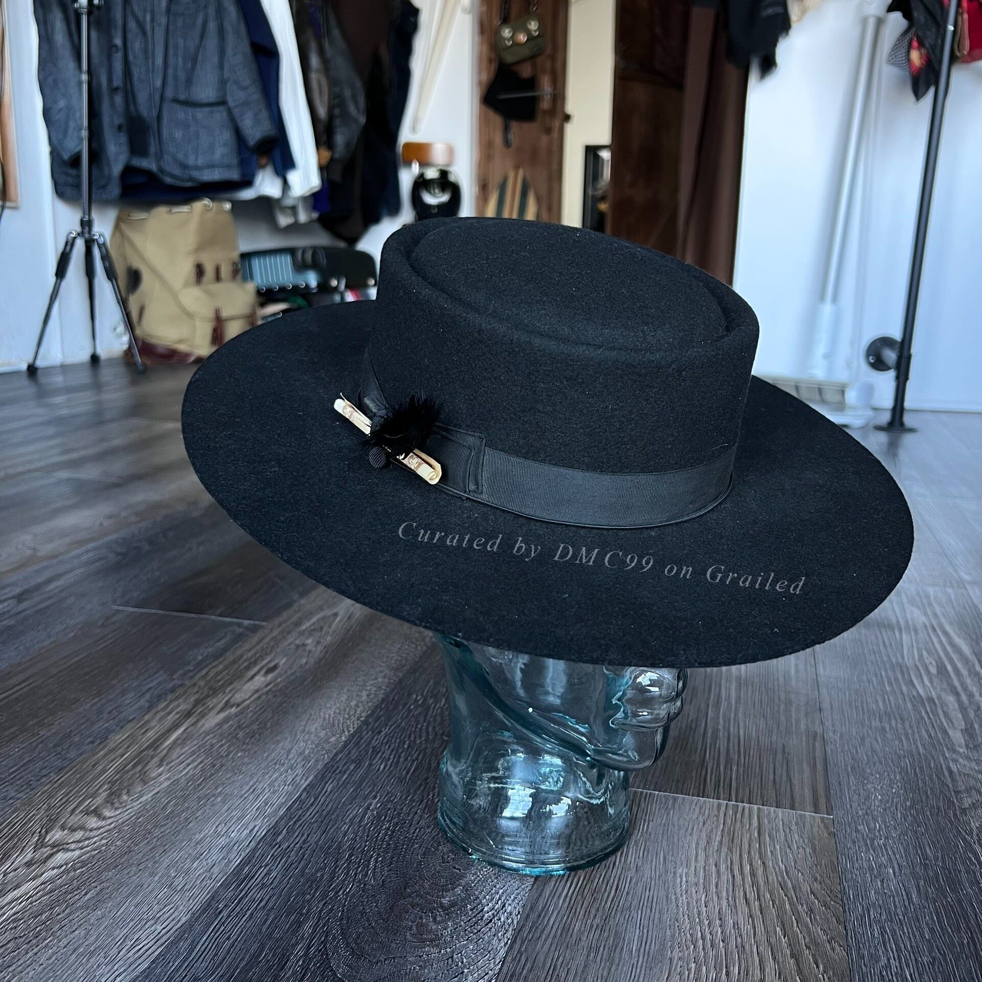 THE H.W.DOG&CO. H.W.DOG Rabbit Fur Flat Top Hat Size ONE SIZE - 1 Thumbnail