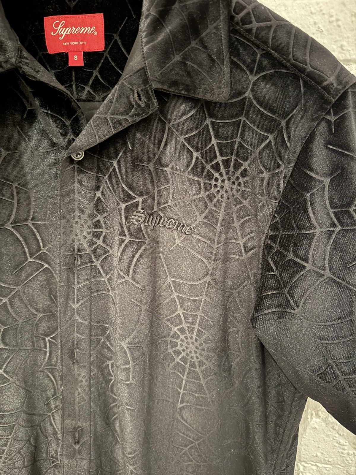 Supreme Supreme velour spider web shirt FW2022 Size US S / EU 44-46 / 1 - 3 Thumbnail