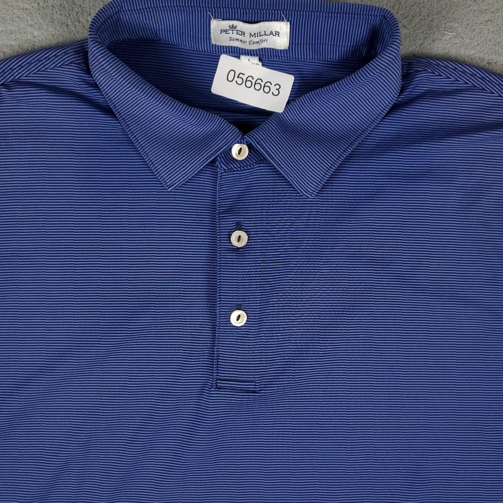 Peter Millar Peter Millar Polo Shirt Mens Large Blue Striped Summer Comfort Short Sleeve Size US L / EU 52-54 / 3 - 2 Thumbnail