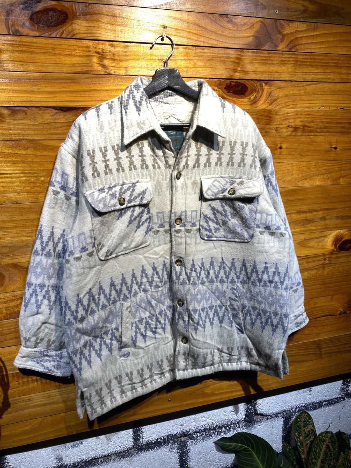 Vintage Vintage Bayleaf American Style Aztec Sherpa Jacket – 90s Size US L / EU 52-54 / 3 - 5 Thumbnail