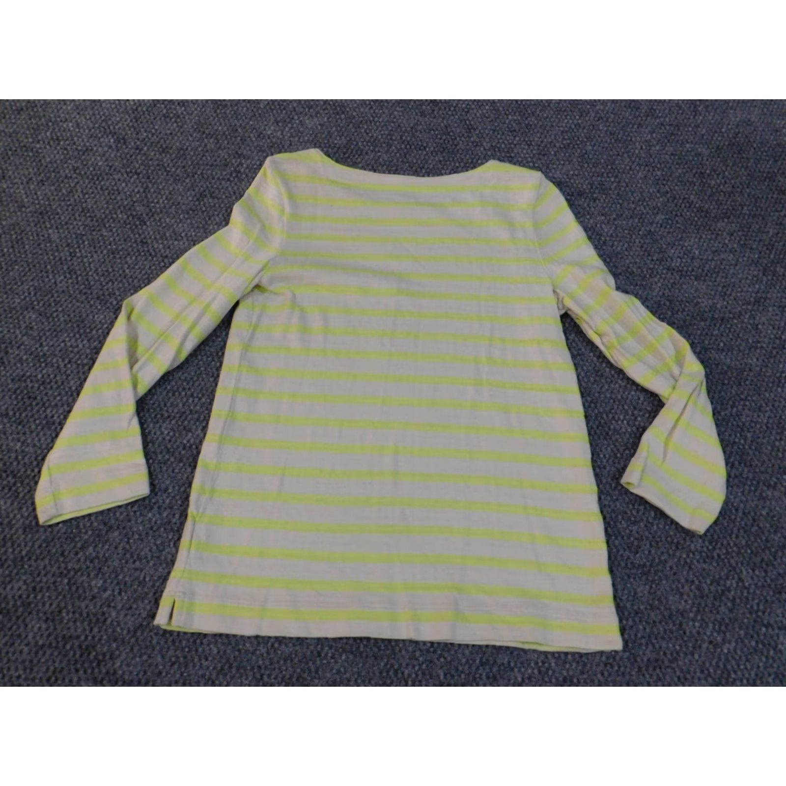 Ann Taylor Ann Taylor Loft Shirt Women's Small Green Striped Knit Pullover Round Neck Casual Long Sleeve Cotton Rayon Blouse Basics Continuous Stretch Size S / US 4 / IT 40 - 7 Thumbnail