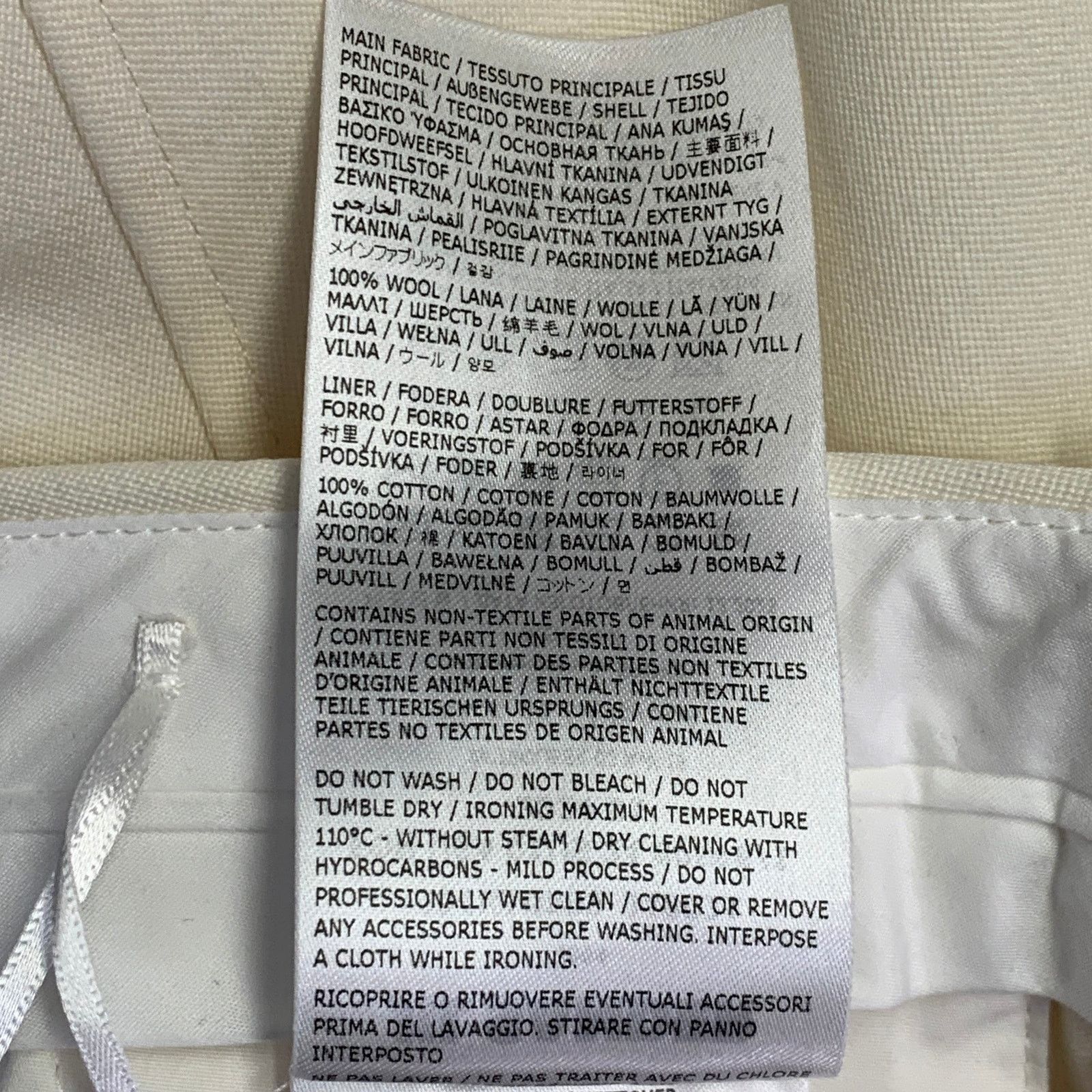 Jil Sander JIL SANDER Size 8 Cream Wool Flat Front Dress Pants Size 30" / US 8 / IT 44 - 4 Thumbnail