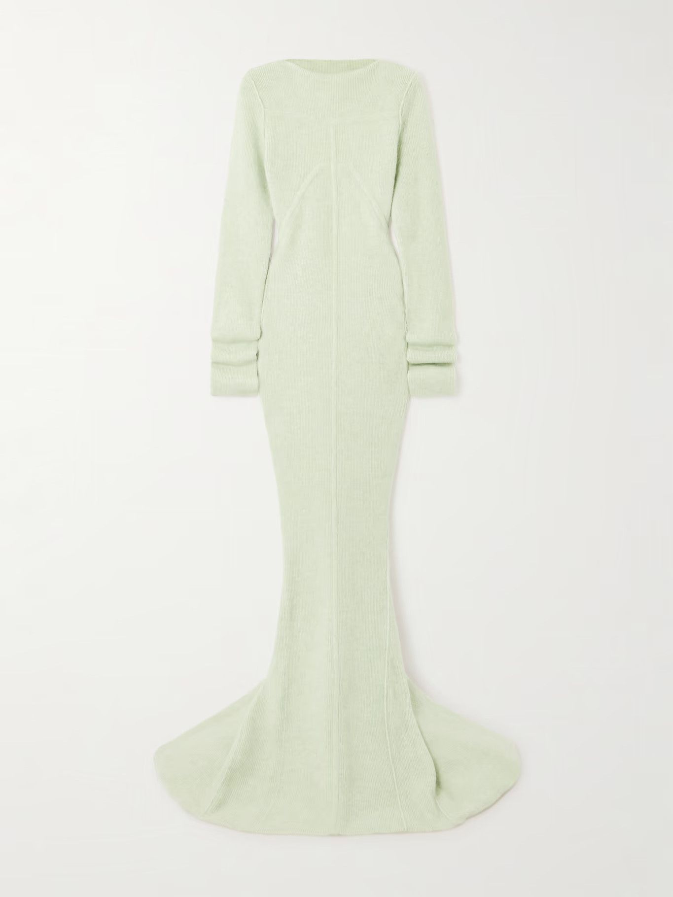 Rick Owens o1y0126 Sweater Maxi Dress in Light Green Size S / US 4 / IT 40 - 1 Thumbnail