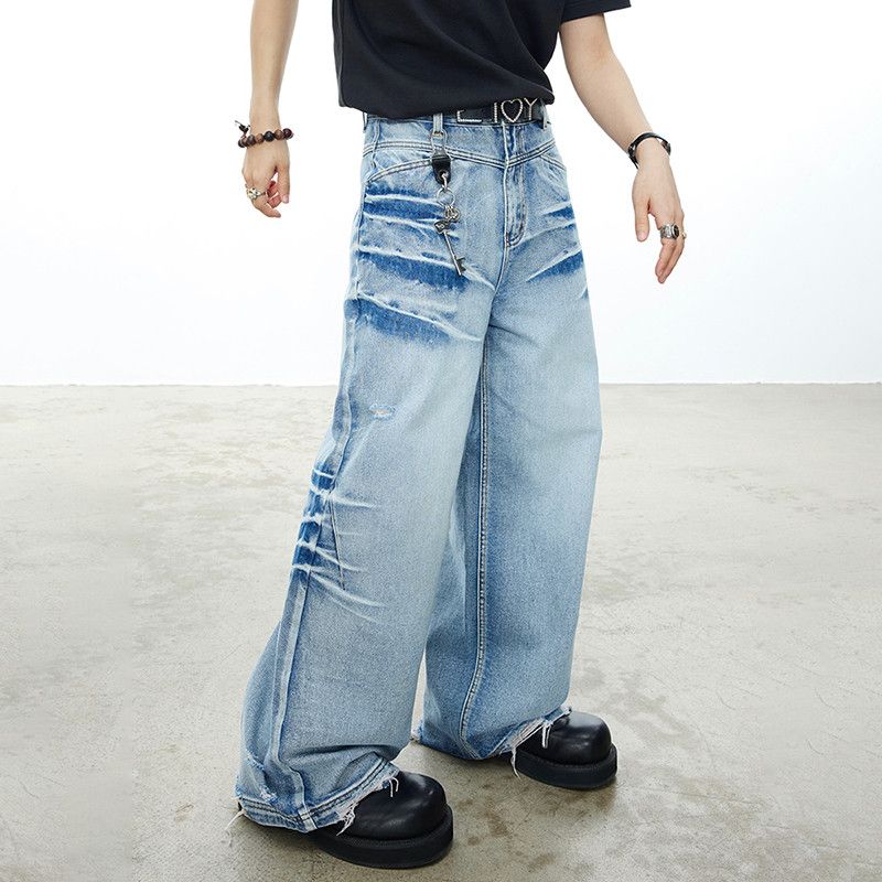 Japanese Brand × Jean × Vintage High street vintage washed crease denim Size US 33 - 4 Thumbnail