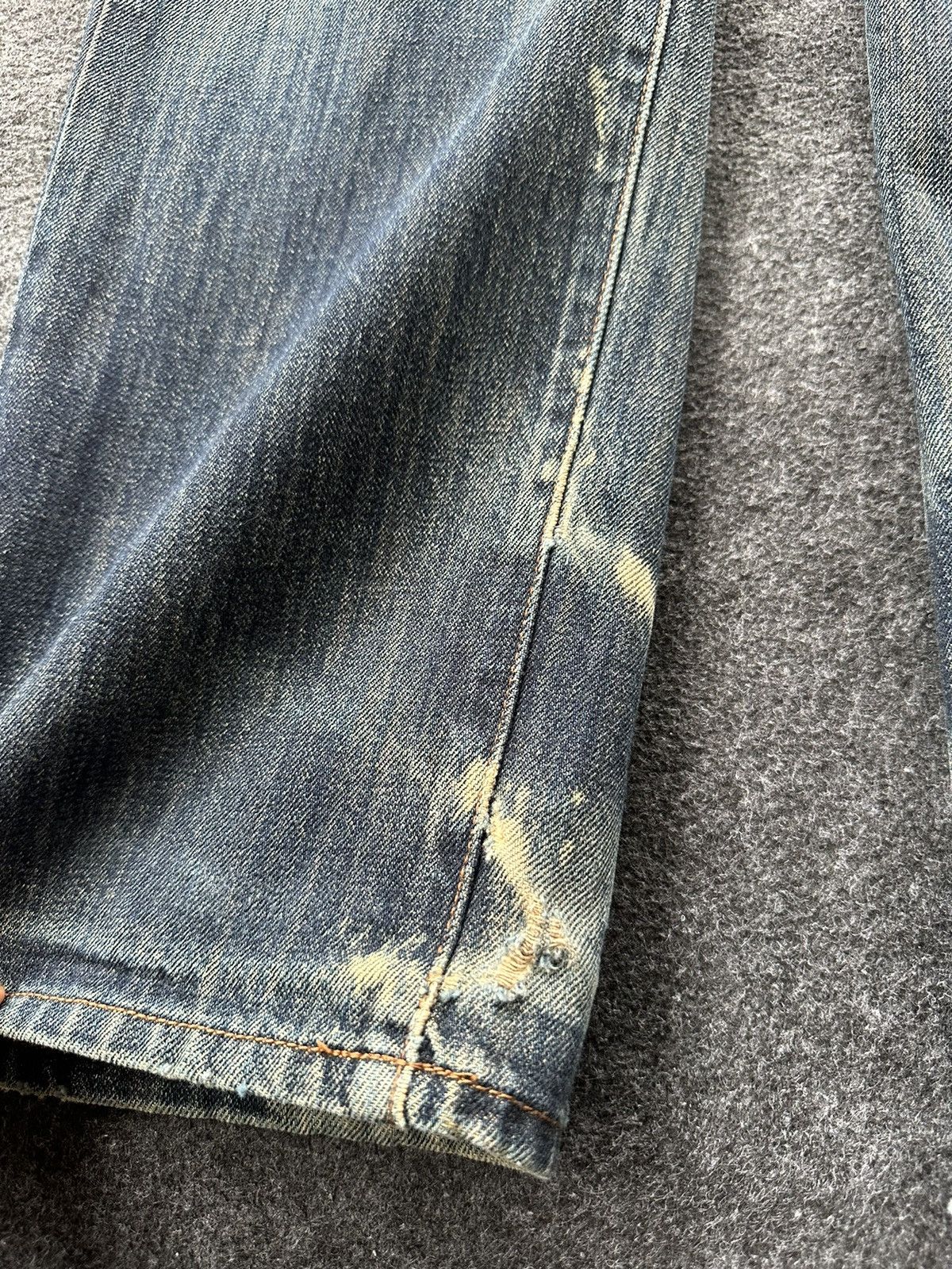 Edwin Vintage Gold Rush Faded Wash Distressed Denim 31x33 D195 Size US 31 - 10 Thumbnail