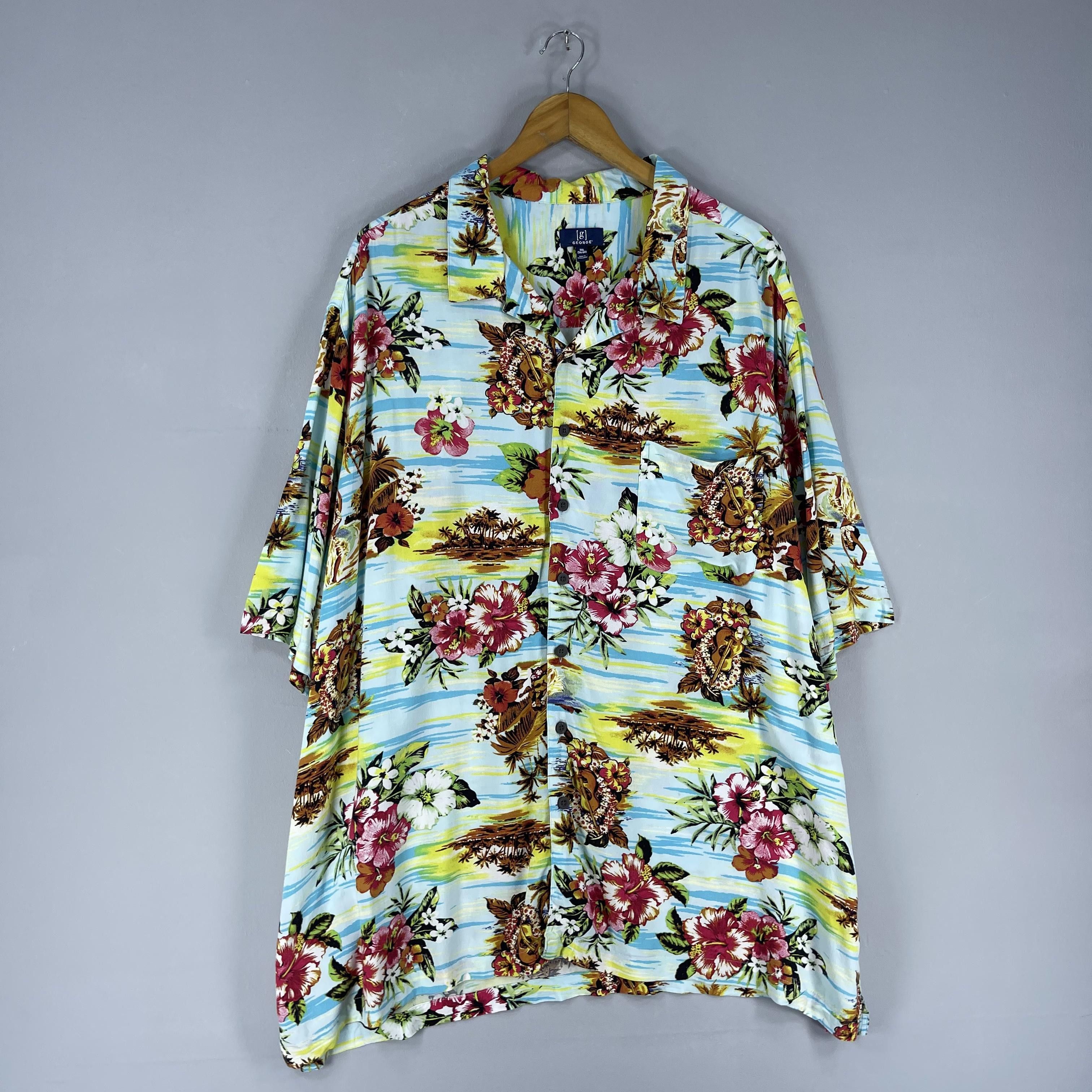 Vintage Vintage Hawaii Island Beach Aloha Floral Motive Rayon Shirt Size US XXL / EU 58 / 5 - 4 Thumbnail