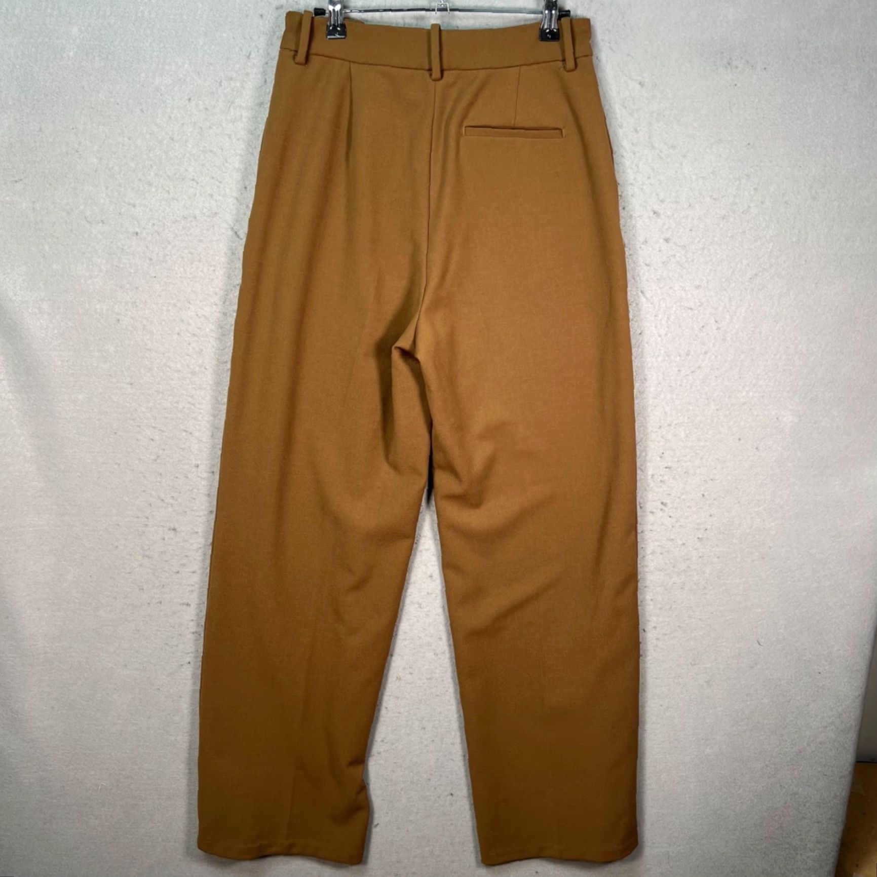 Oak + Fort Oak + Fort Womens 6 Camel Brown Wide-Leg Trousers Dress Pants Slim Flat Front High Rise Christmas? Size 28" / US 6 / IT 42 - 2 Thumbnail