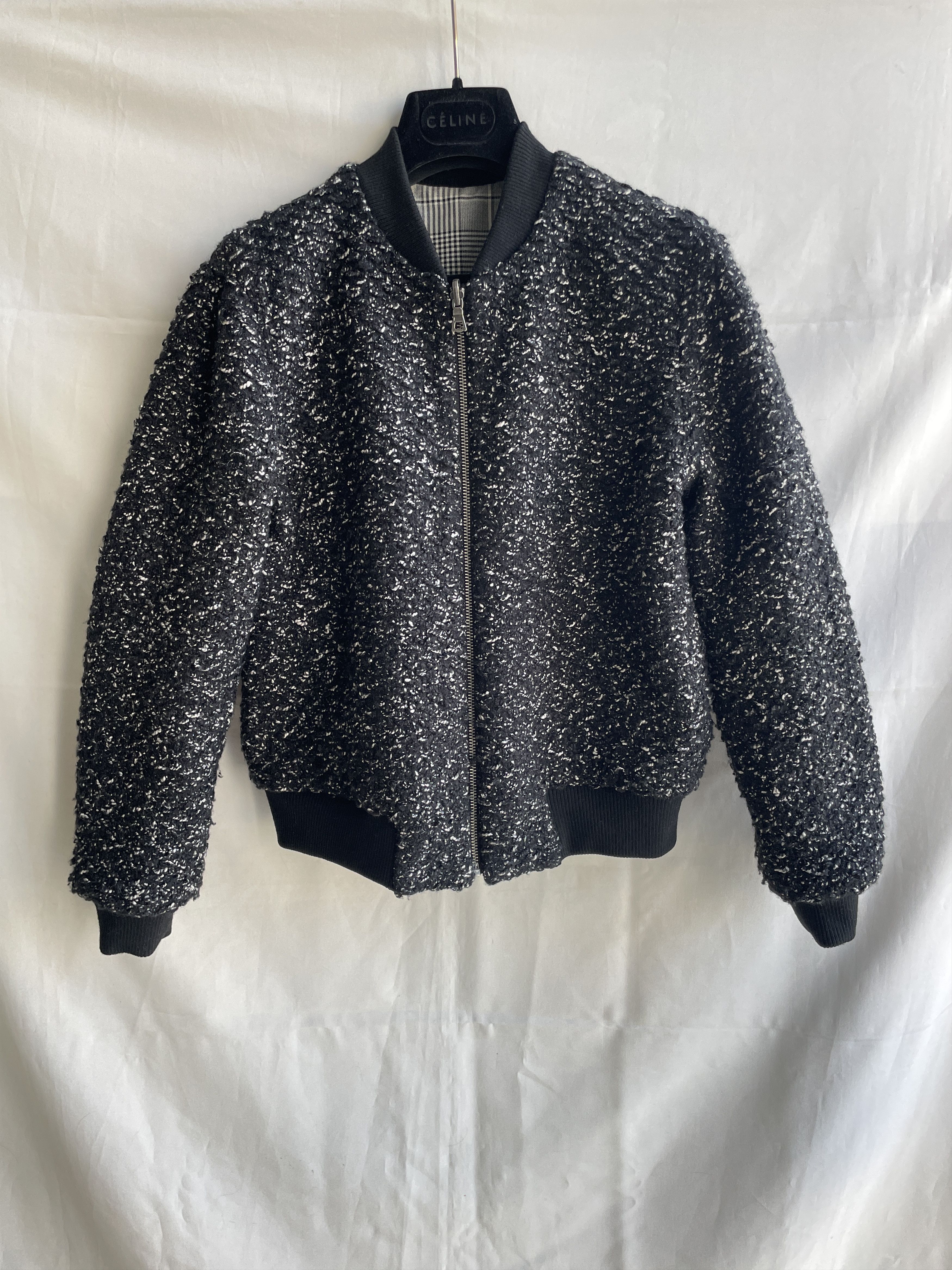 Alice + Olivia Alice + Olivia Lonnie Reversible Boucle Plaid Bomber Jacket Size M / US 6-8 / IT 42-44 - 1 Thumbnail