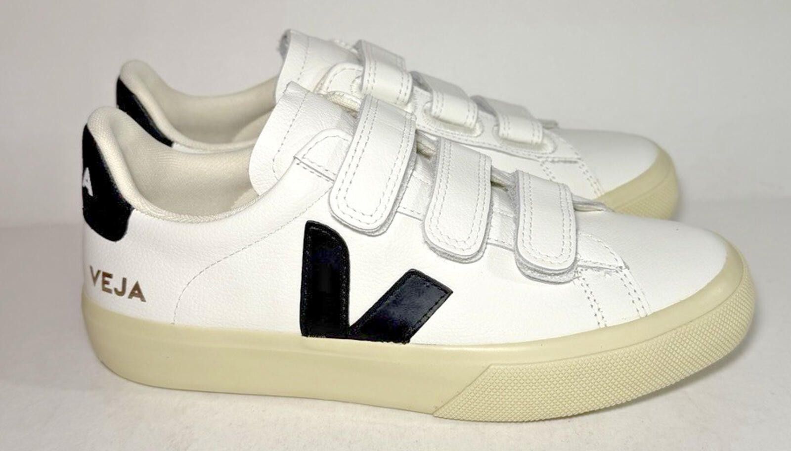 Veja VEJA Recife Leather Low Top Hook & Loop Sneaker Shoes White Size US 5 / IT 35 - 3 Thumbnail