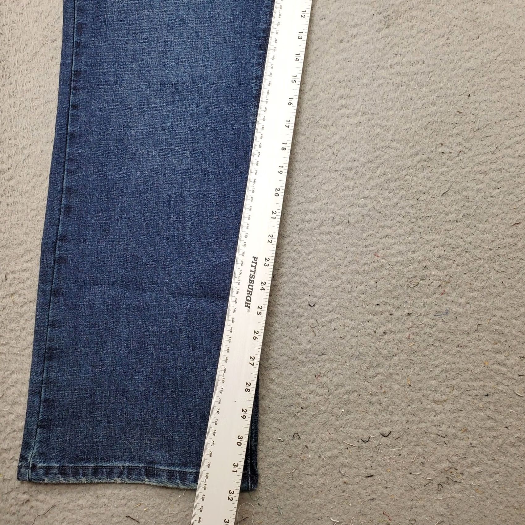Denime Axel Slim Bootcut Jeans Mens 38x32 Blue Denim Stretch Dark Wash Stitch Size US 38 / EU 54 - 4 Thumbnail