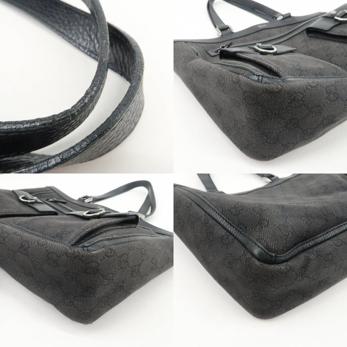 Gucci Gucci Abbey GG Canvas & Leather Shoulder Bag Black Size ONE SIZE - 4 Thumbnail