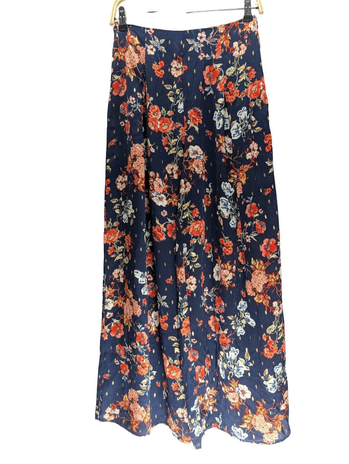 Other A.Calvin by Flying Tomato Maxi Pants Small Floral Print Navy Size 28" / US 6 / IT 42 - 2 Thumbnail