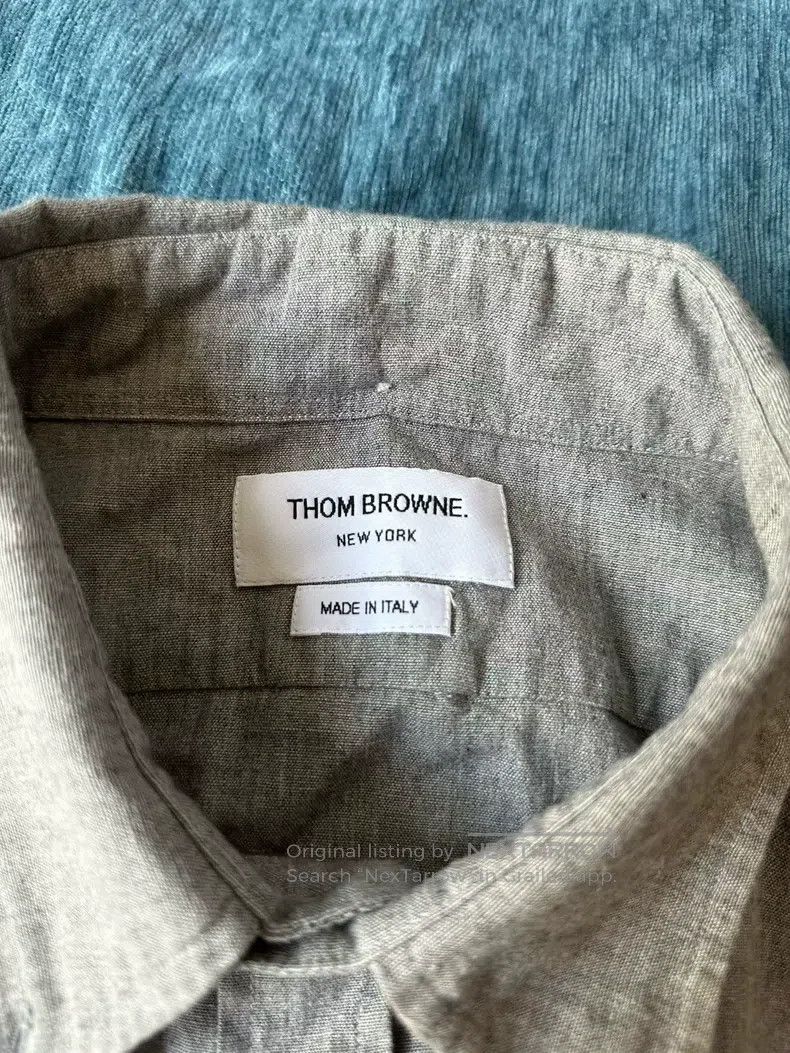 Thom Browne Thom Browne Gray Sleeve Logo Shirt Size US L / EU 52-54 / 3 - 2 Thumbnail