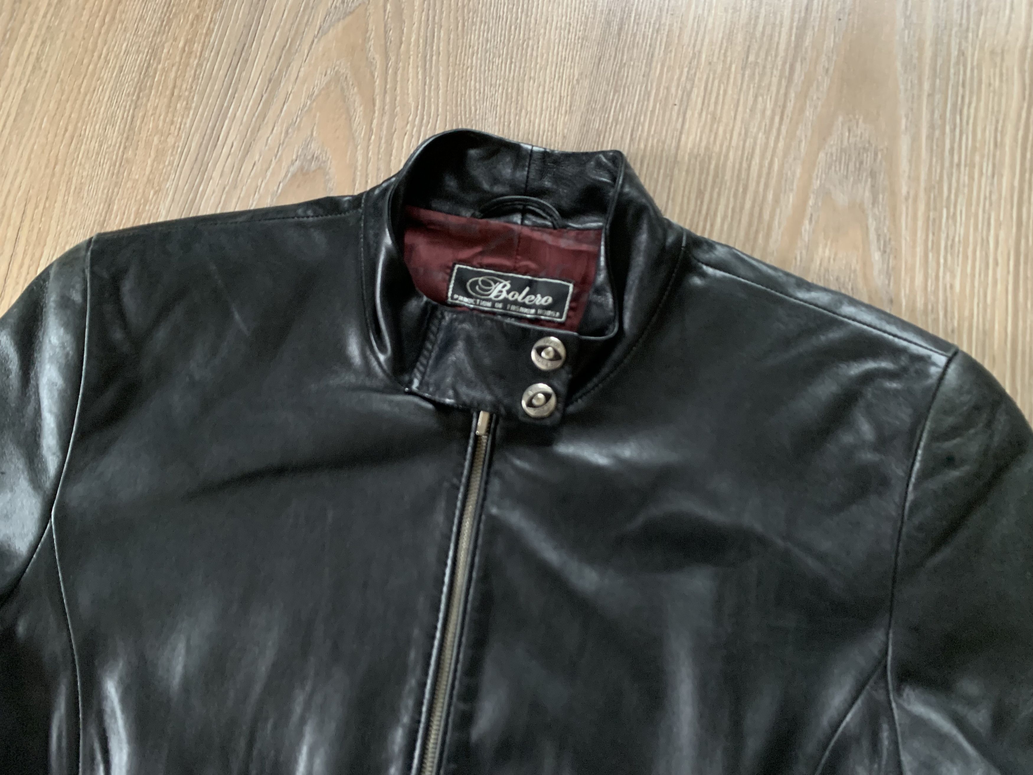Genuine Leather Bolero Woman Black Soft Leather Biker Zip Jacket Size M / US 6-8 / IT 42-44 - 6 Thumbnail