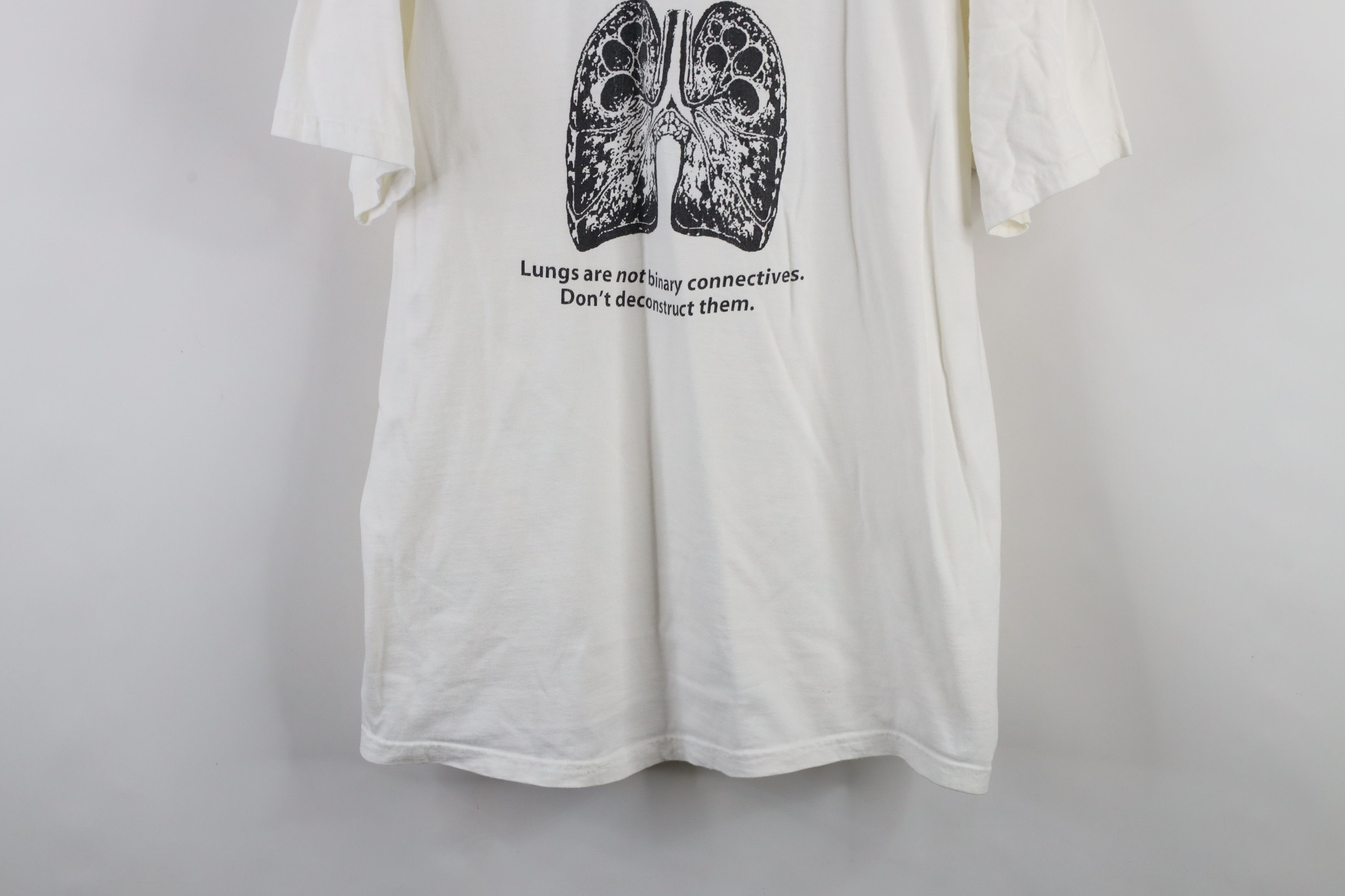 Vintage Vintage 90s Lungs Lung Cancer Short Sleeve T-Shirt White Size US XL / EU 56 / 4 - 3 Thumbnail