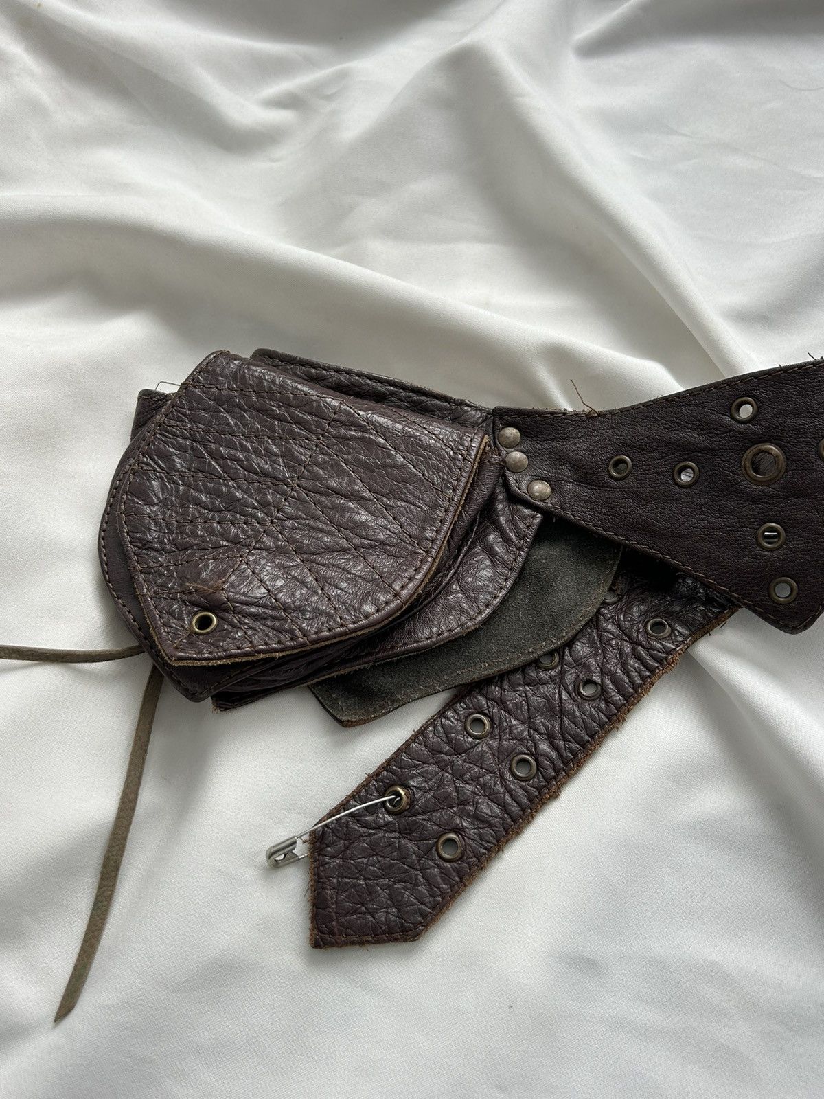 Vintage Rare Vintage Leather Brown Belt with pocket Size ONE SIZE - 2 Thumbnail