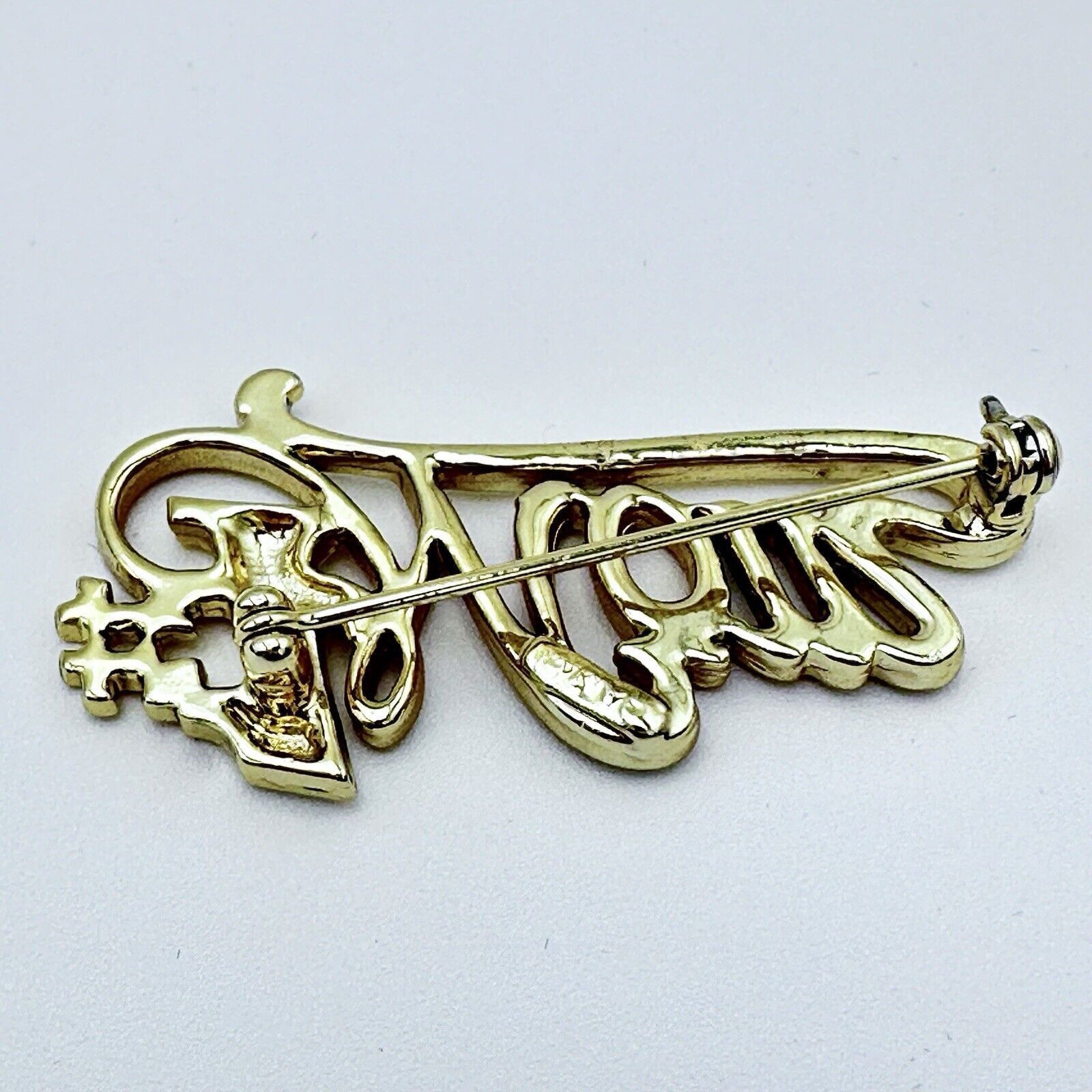 A.L.C. VTG A.J.C. Marked Brooch Pin #1 Mom 1 3/4 Matte & Shine Gold Size ONE SIZE - 7 Thumbnail